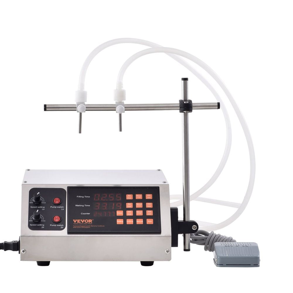 Liquid Filling Machine, 10-4000ml Filling Capacity, Automatic Bottle Filler Machine Bottling Machine Digital Control for Milk, Water, Wine, Beverage, Soy Sauce, Vinegar, Alcohol (Double Nozzle)