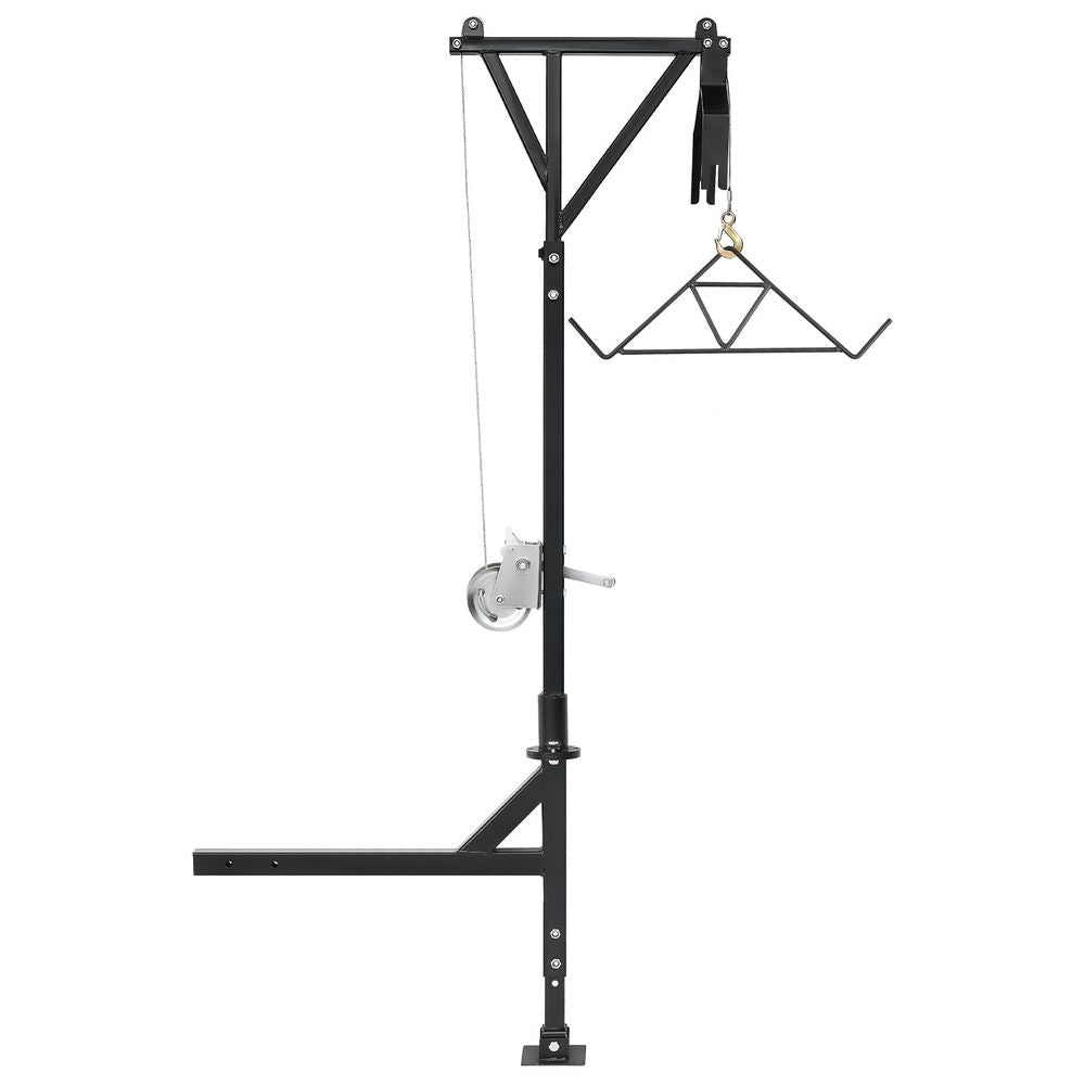 Hitch Mounted Deer Hoist Hitch Game Hoist 600lbs Winch Swivel with Gambrel