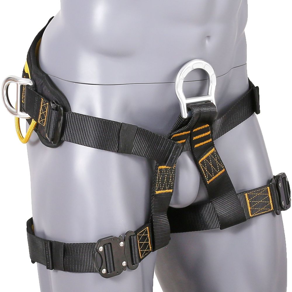 Half Body Safety Harness, Tree Climbing Harness with Added Padding on Waist and Leg, Half Protection Harness 340 lbs, ASTM F1772-17 Certification, for Fire Rescuing Caving Rock Climbing