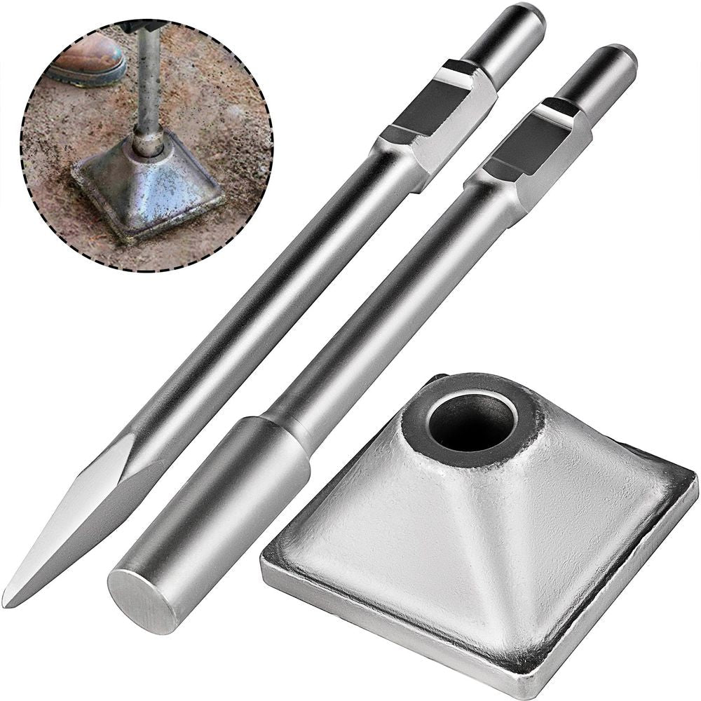 Jack Hammer 1-1/16" Tamper Shank, Dirt Tamper 6x6" Compactor Plate with Electric Chisel Dirt Compactor, Demolition Jackhammer Bits Solid Compactor Breaker Hammer Concrete Tamper Asphalt Tools
