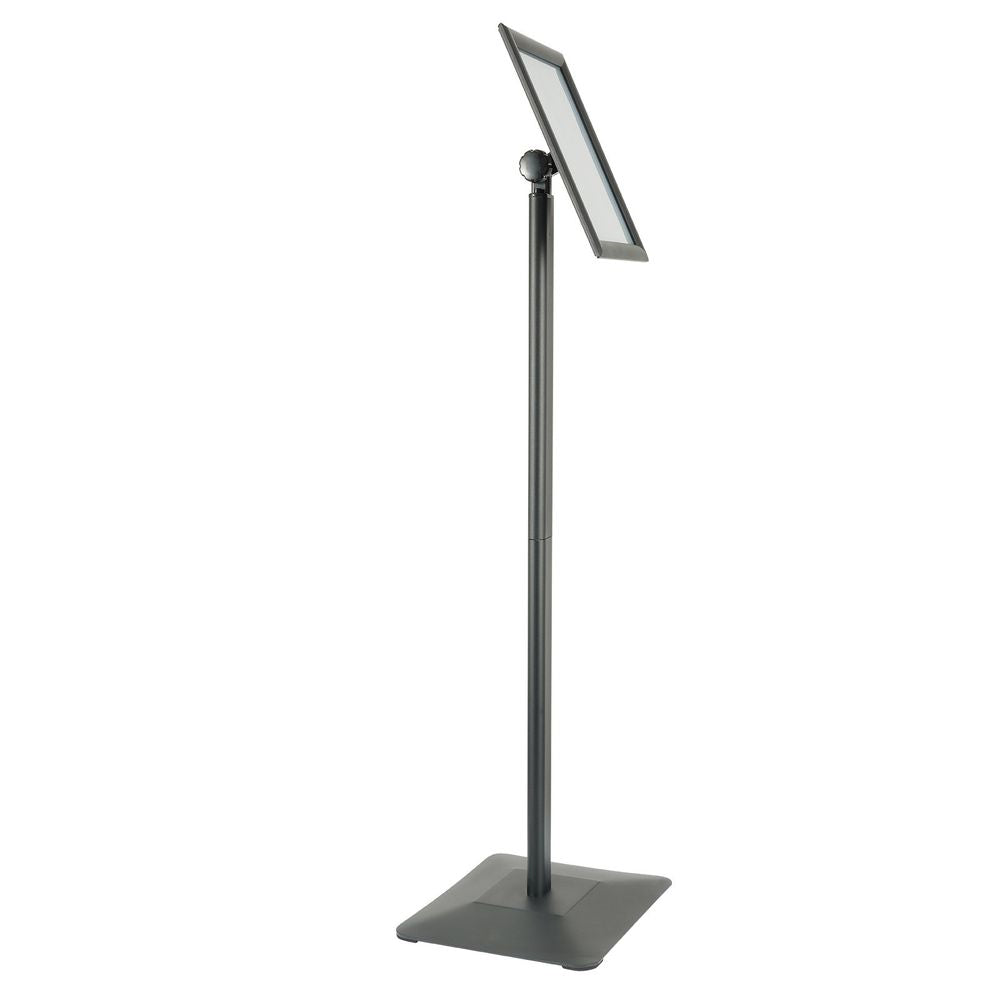 Pedestal Sign Holder, 8.5 x 11 Inch Vertical and Horizontal Adjustable Poster Stand, Heavy-Duty Floor Standing Sign Holder with Metal Base for Display, Advertisement, and Outdoor, Black