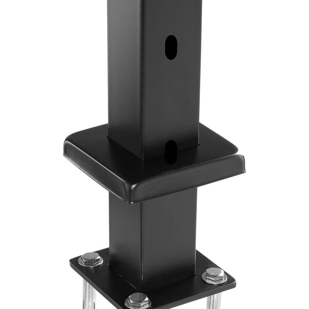 Cable Railing Post, 36" x 2" x 2" Steel 30° Angled Hole Stair Railing Post, 10 Pre-Drilled Holes, SUS304 Stainless Steel Cable Rail Post with Horizontal and Curved Bracket, 1-Pack, Black