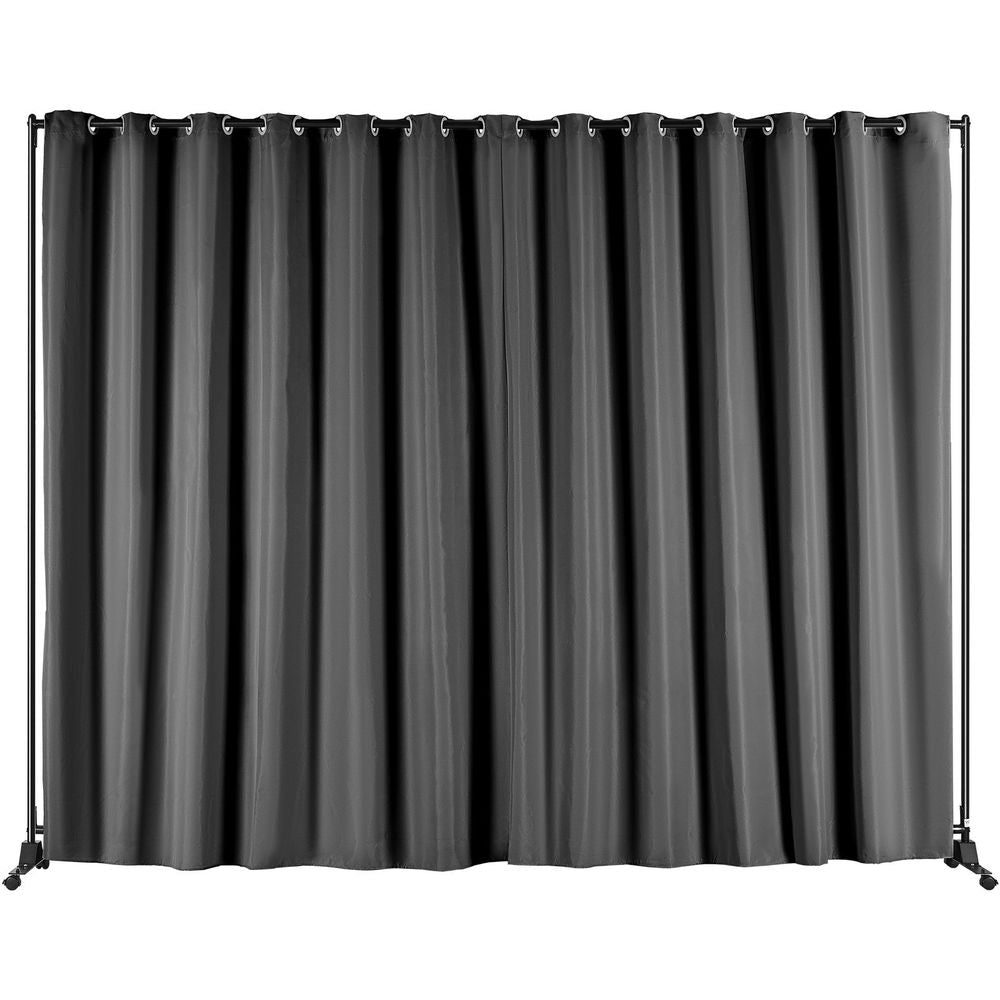 Room Divider, 8 ft x 10 ft (96×120inch)Portable Panel Room Divider with Wheels Curtain Divider Stand, Room Divider Privacy Screen for Office, Bedroom, Dining Room, Study, Light Grey