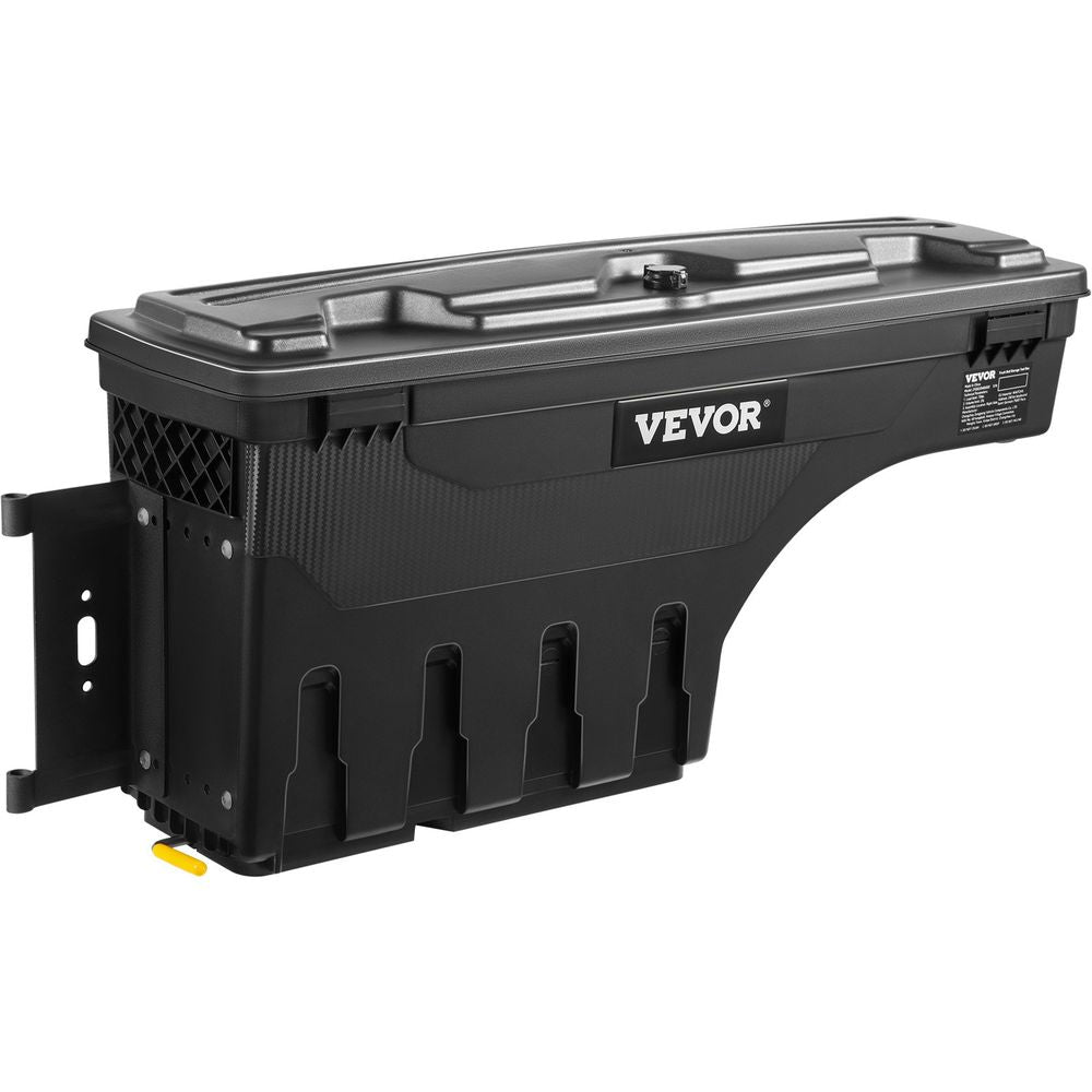 Truck Bed Storage Box, Lockable Swing Case with Password Padlock, 6.6 Gal/25 L ABS Wheel Well Tool Box, Waterproof and Durable, Compatible with Ford Super Duty 2017-2021, Drivers Side