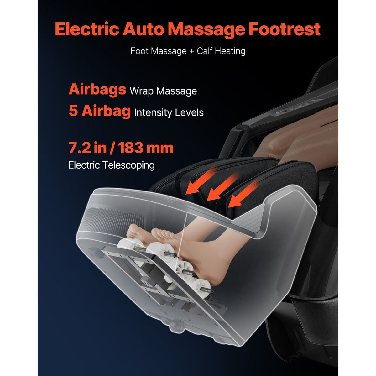 Dual-Core 4D+3D Full Body Massage Chair, with Extended SL Track, Deep Yoga Stretch, Electric Extendable Footrest, TFT, AI Voice Control, Heat, Airbags, Armrest Controls, Wheels