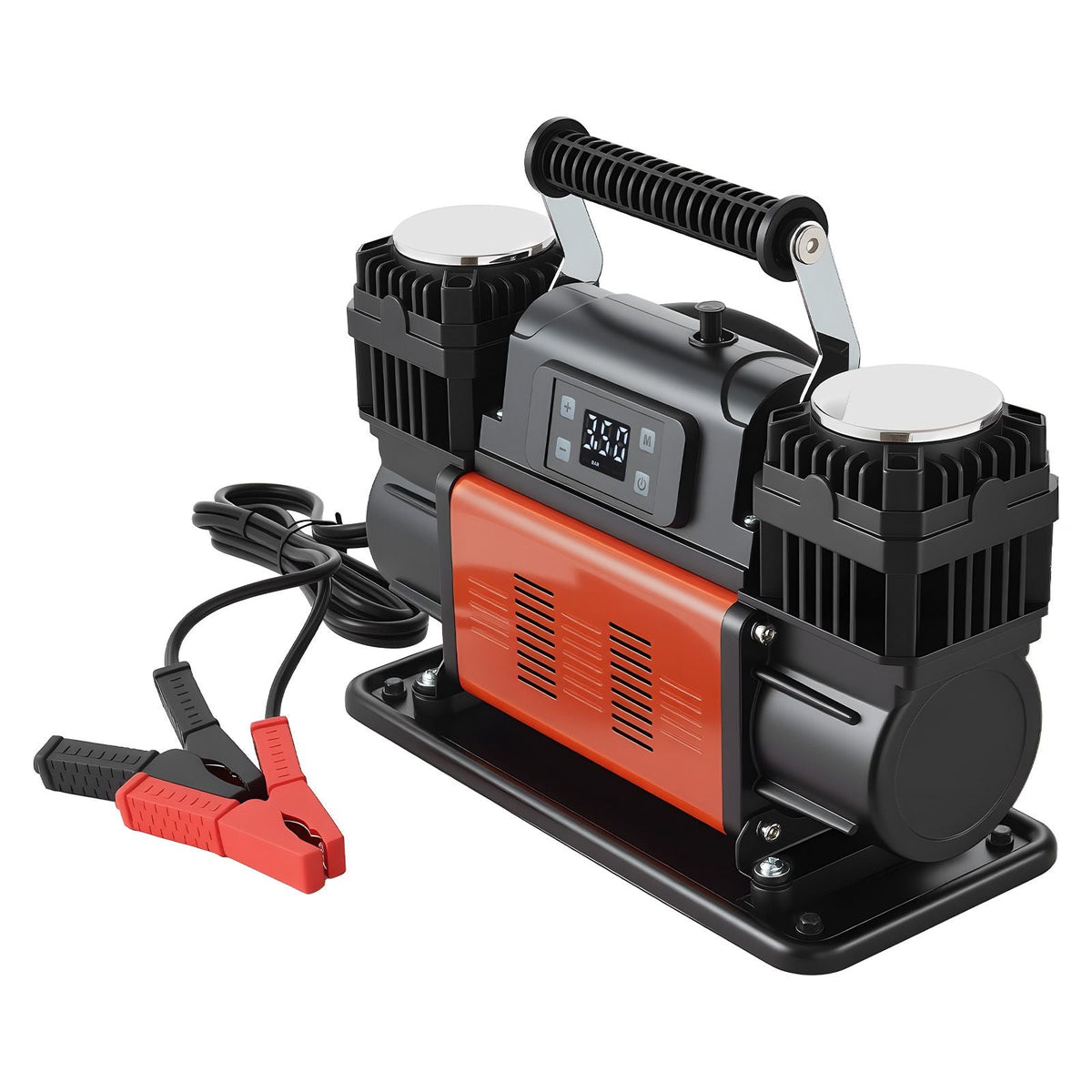 Dual-Cylinder Heavy Duty Air Compressor, 10.6CFM Auto-Stop Portable Tire Inflator, 12V 150PSI Offroad Air Pump with LCD Digital Display & Adapters for Truck Car SUV 4 x 4 Vehicle RV