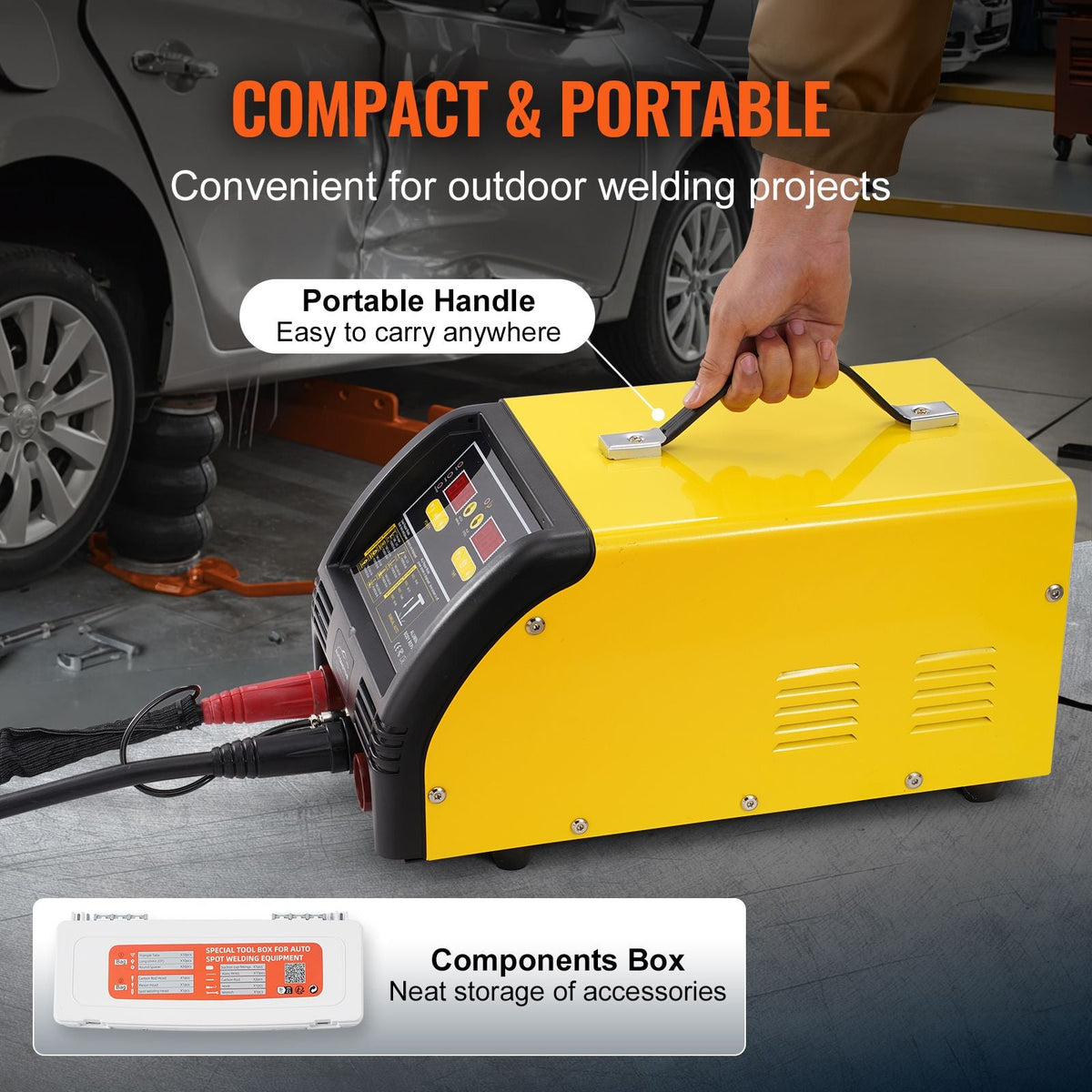 Dual Pro Stud Welder Deluxe AL/Fe Dent Repair Kit, Professional 5KW Welder with Auto/Manual Welding and 10 Modes, 110V Spot Welding Dent Repair Machine for Steel & Aluminum Auto Panels Repair