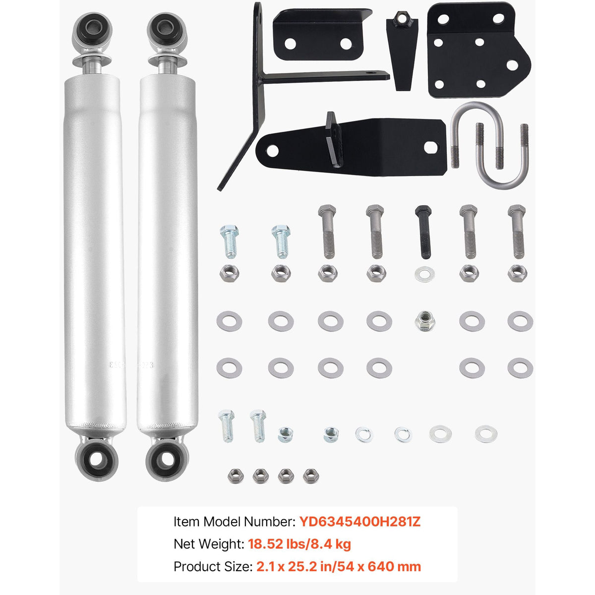 Dual Steering Stabilizer, for 2003-2012 Dodge Ram 2500/3500 4WD, Dual Steering Stabilizer Kit Fits with 2 Inches of Suspension Lift or Higher, Enhanced Control & Reduced Vibration, Easy Install