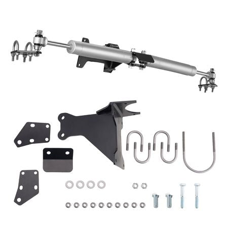 Dual Steering Stabilizer, for 2005-2024 Ford F-250/F-350 Super Duty 4WD, Dual Steering Stabilizer Kit Fits with 2 Inches of Suspension Lift or Higher, Enhanced Control and Reduced Vibration
