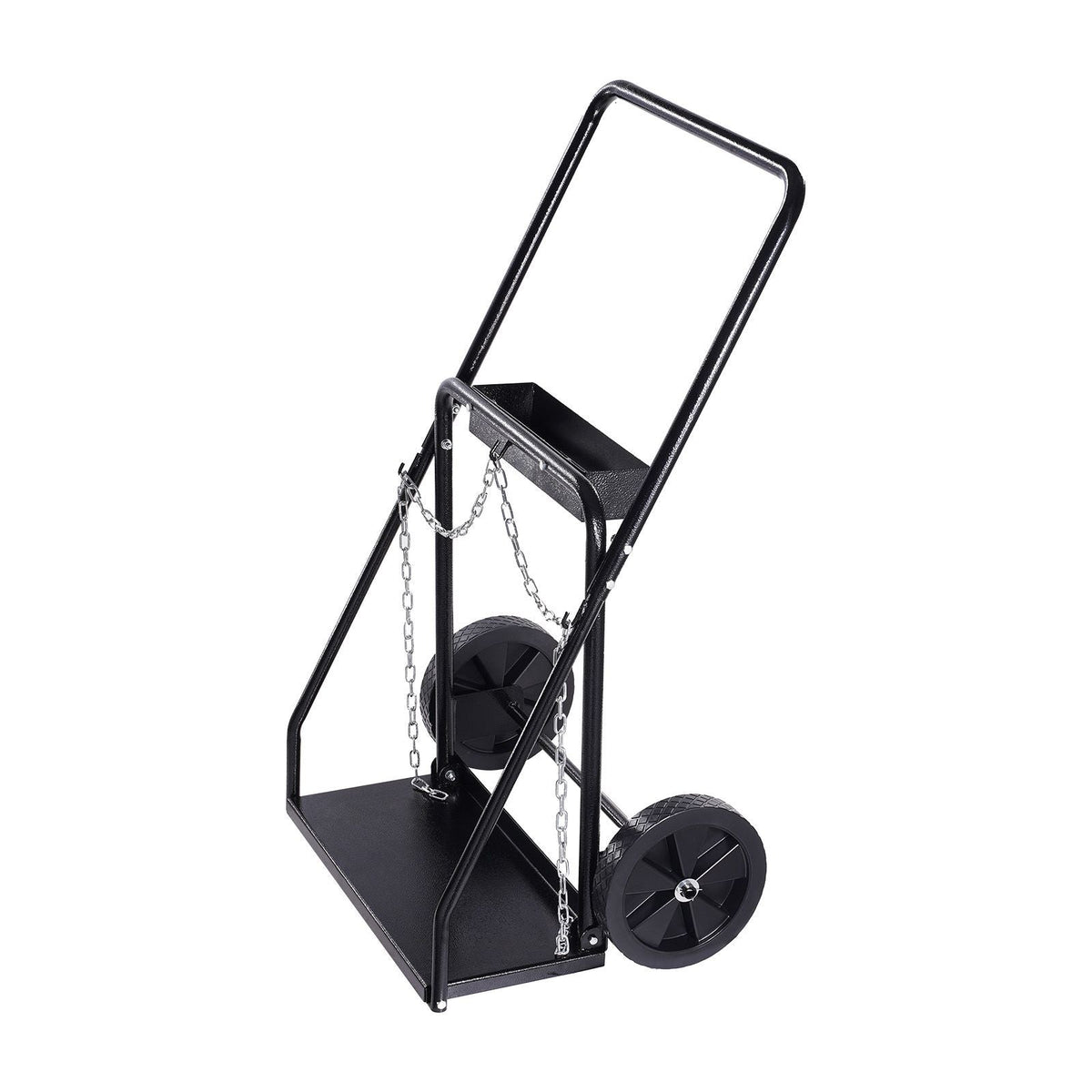 Dual Welding Cylinder Cart, Oxygen Acetylene Tank Cart with 440LBS Static Weight Capacity, 10-Inch Solid Wheels and Tank Storage Safety Chains, Suitable for Double 12.5-Inch Dia. Gas Cylinders