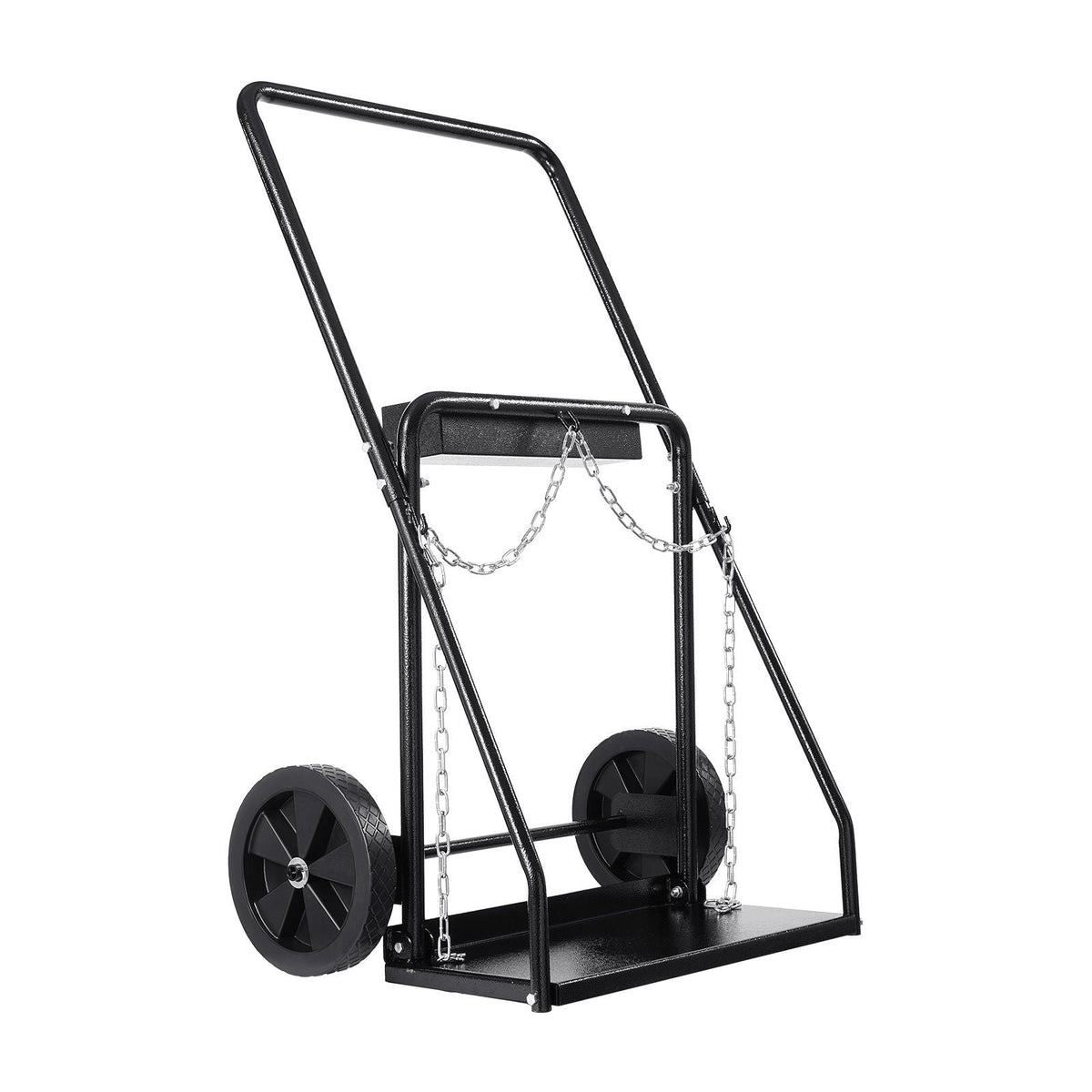 Dual Welding Cylinder Cart, Oxygen Acetylene Tank Cart with 440LBS Static Weight Capacity, 10-Inch Solid Wheels and Tank Storage Safety Chains, Suitable for Double 12.5-Inch Dia. Gas Cylinders