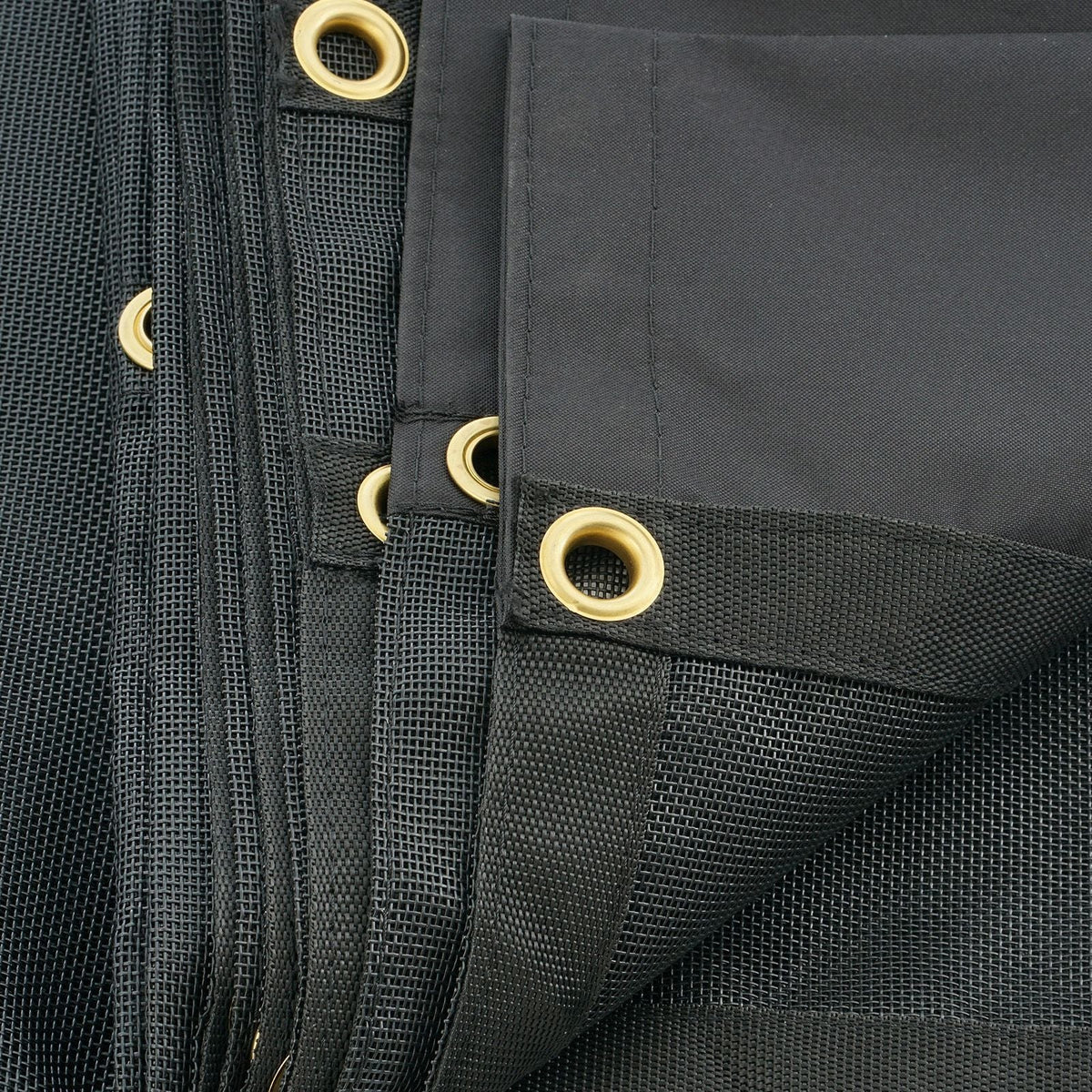 Dump Truck Mesh Tarp, 7 x 18 ft, PVC Coated Black Heavy Duty Cover with 5.5" 18oz Double Pocket, Brass Grommets, Reinforced Double Needle Stitch Webbing Fits Manual or Electric Dump Truck System