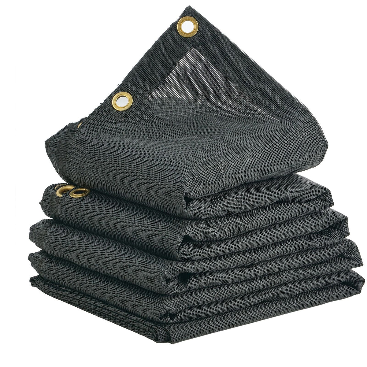 Dump Truck Mesh Tarp, 7 x 22 ft, PVC Coated Black Heavy Duty Cover with 5.5" 18oz Double Pocket, Brass Grommets, Reinforced Double Needle Stitch Webbing Fits Manual or Electric Dump Truck System