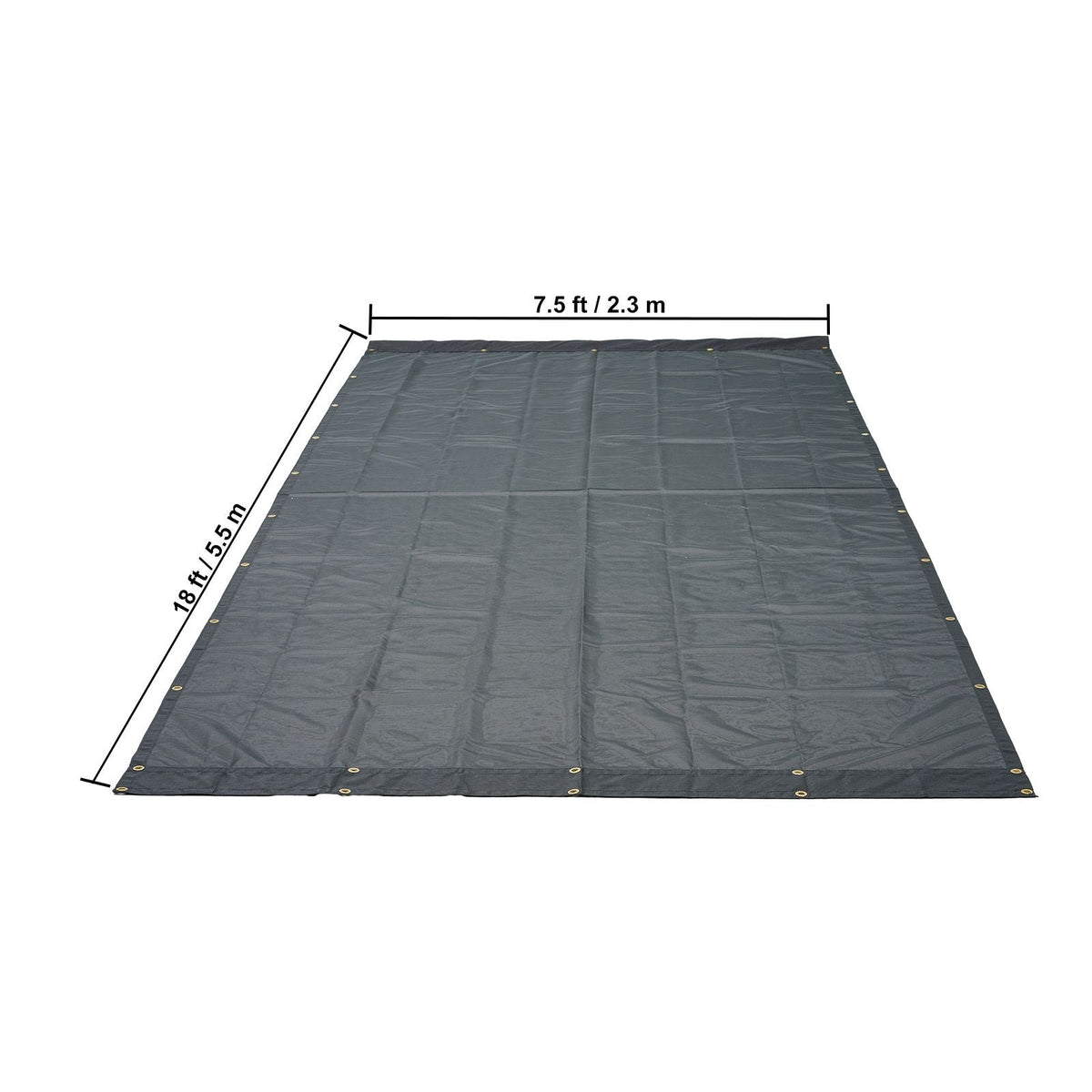 Dump Truck Mesh Tarp, 7.5x18 ft, PVC Coated Black Heavy Duty Cover with 5.5" 18oz Double Pocket, Brass Grommets, Reinforced Double Needle Stitch Webbing Fits Manual or Electric Dump Truck System