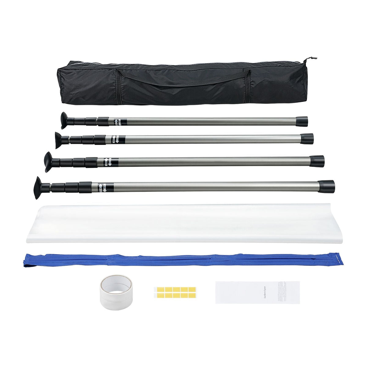 Dust Barrier Poles, 10 Ft Barrier Poles, Dust Barrier System with 4 Telescoping Poles, Carry Bag and 32.8x13.12 Ft Plastic Film, for Interior Decoration, Painting