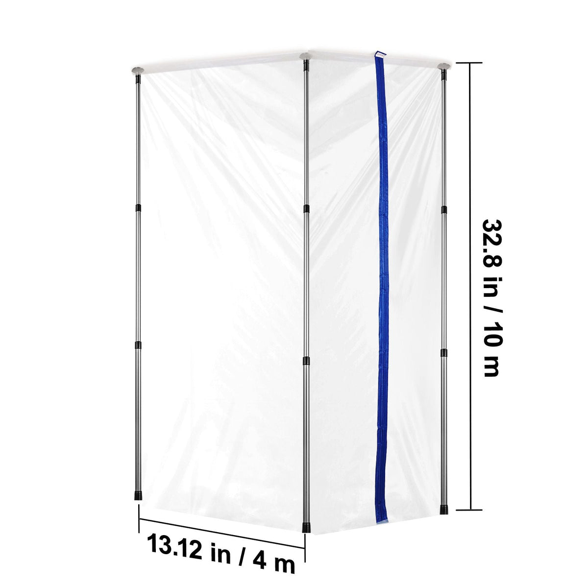 Dust Barrier Poles, 12 Ft Barrier Poles, Dust Barrier System with 4 Telescoping Poles, Carry Bag and 32.8x13.12 Ft Plastic Film, for Interior Decoration, Painting