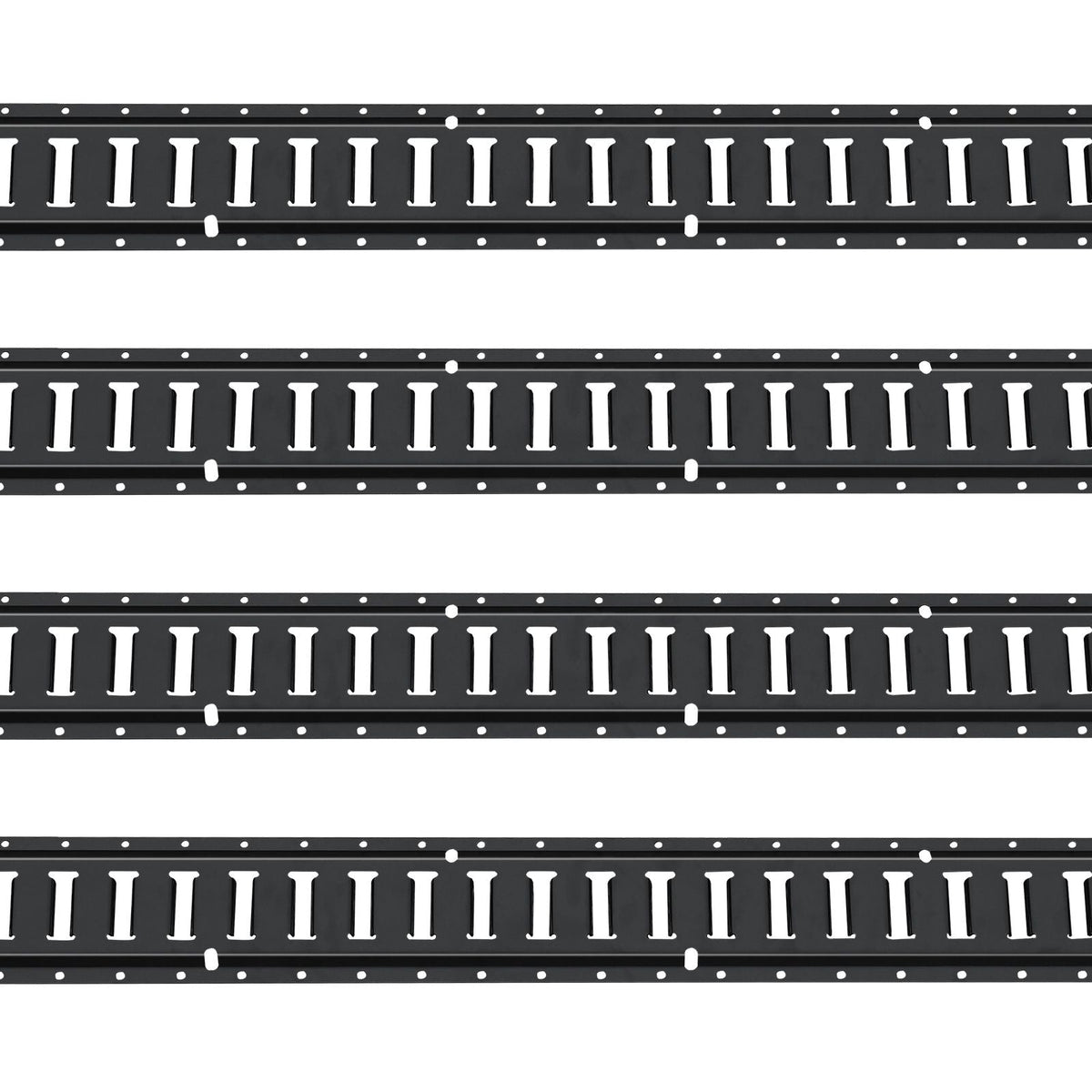 E Track Tie-Down Rail Kit, 18PCS 5' E-Tracks Set Includes 4 Steel Rails & 8 O-Ring Anchors & 4 Tie-Offs with D-Ring & 2 Ratchet Straps, Securing Accessories for Cargo Motorcycles Bikes, 2000 lbs