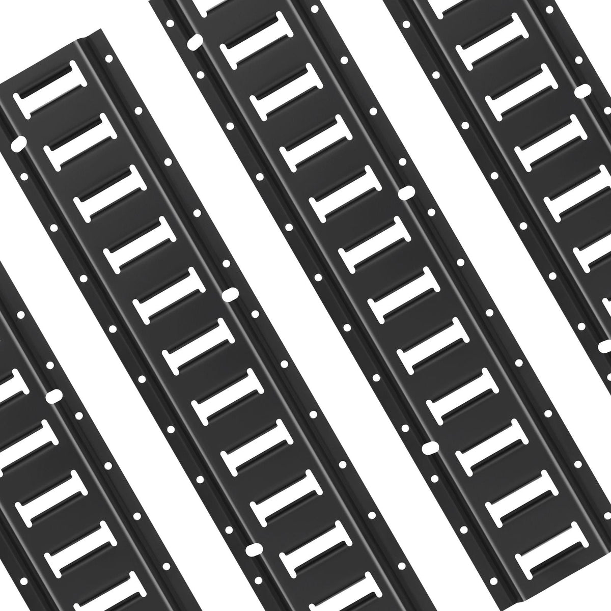 E Track Tie Down Rail Kit, 2' Steel Rails, 4 Pack, Secure Cargo & Heavy Loads Up to 2000 lbs, Heavy Duty Etrack Rails with Screws for Garages, Vans, Trailers, Motorcycle Tie Downs, ATV Mountings