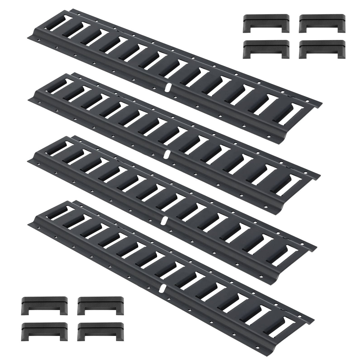 E Track Tie Down Rail Kit, 2' Steel Rails, 4 Pack, Secure Cargo & Heavy Loads Up to 2000 lbs, Heavy Duty Etrack Rails with Screws for Garages, Vans, Trailers, Motorcycle Tie Downs, ATV Mountings