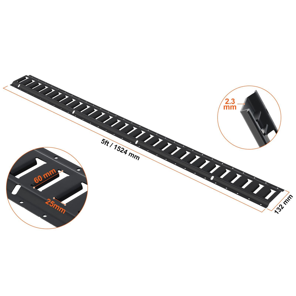 E Track Tie Down Rail Kit, 5' Steel Rails, 4 Pack, Secure Cargo & Heavy Loads Up to 2000 lbs, Heavy Duty Etrack Rails with Screws for Garages, Vans, Trailers, Motorcycle Tie Downs, ATV Mountings