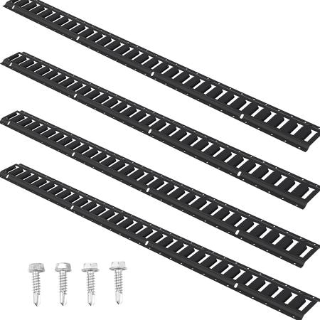 E Track Tie Down Rail Kit, 5' Steel Rails, 4 Pack, Secure Cargo & Heavy Loads Up to 2000 lbs, Heavy Duty Etrack Rails with Screws for Garages, Vans, Trailers, Motorcycle Tie Downs, ATV Mountings