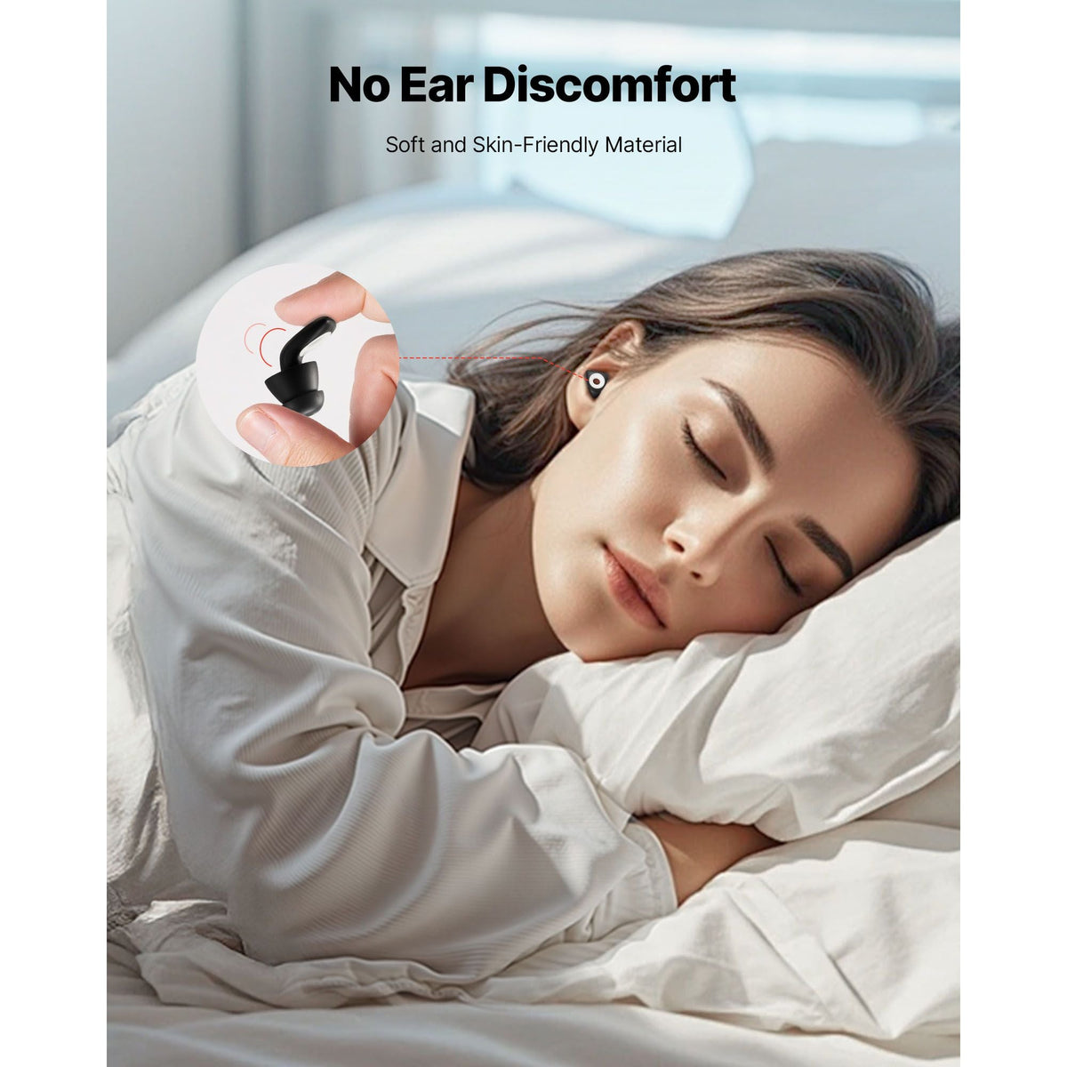 Ear Plugs for Sleeping Noise Cancelling, NRR 25 dB Reusable High Noise Reduction Earplugs, Flexible Silicone Soft Earplug with 12 Ear Tips in M / L, for Sleeping, Working, Studying & Traveling