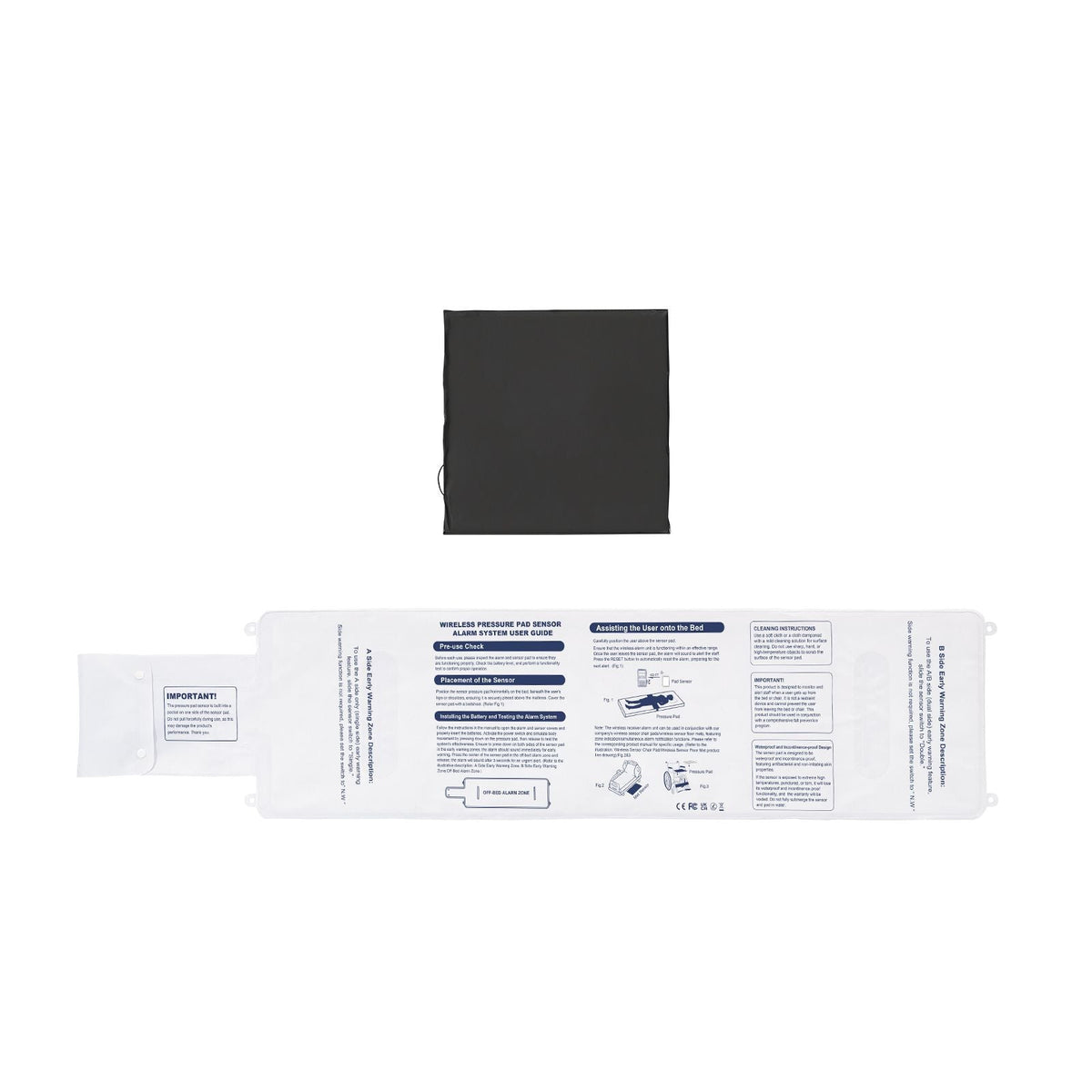 Early Alert Bed Alarm System, Wireless Bed and Chair Sensor Pad with Call Button & Pager, Pre-Alert Safety Bed Alarms and Fall Prevention for Elderly, Dementia Patients, and Adults