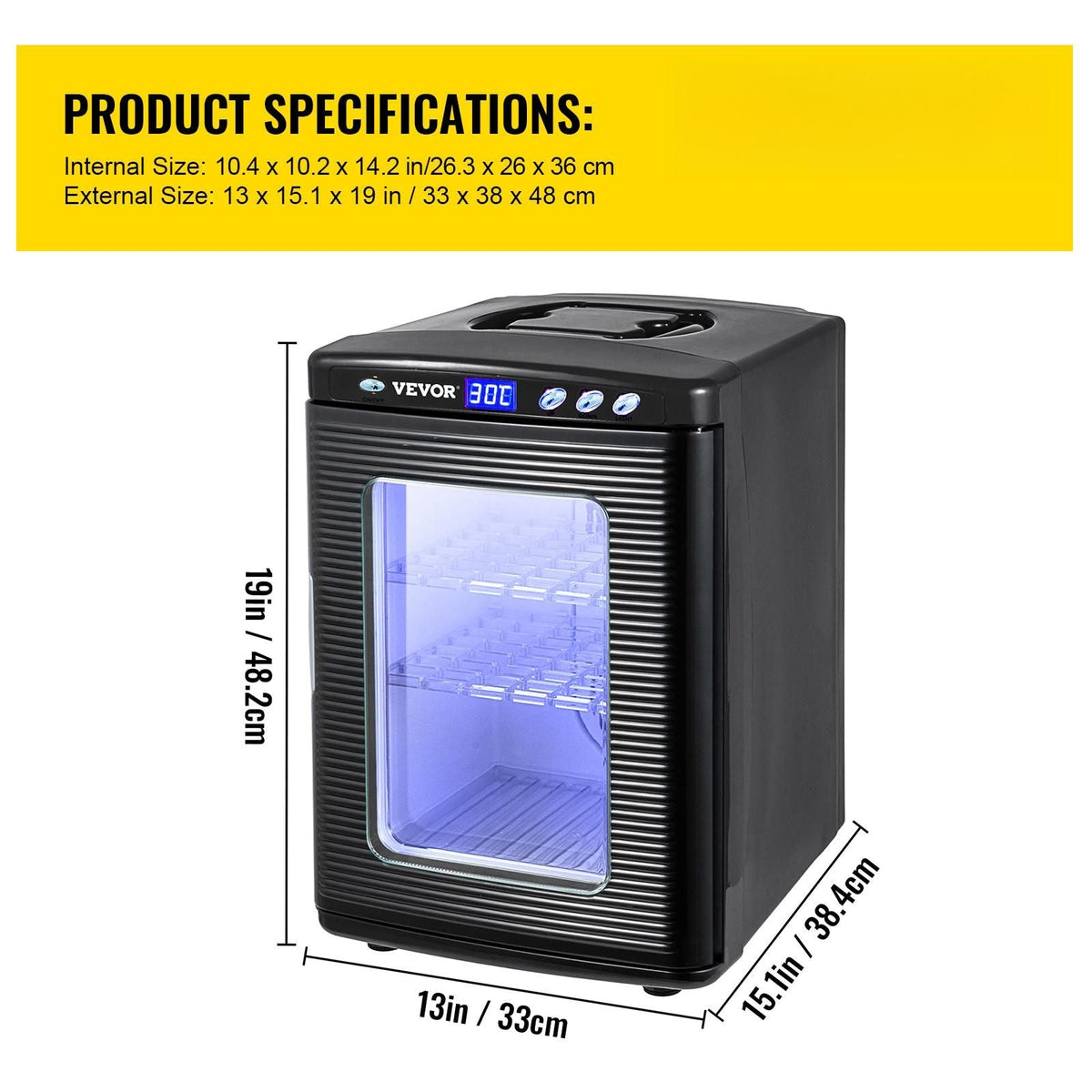 Egg Incubator and Hatcher 25L Black Reptile Egg Incubator 5-42 Celsius Scientific Hatcher Heating Bright LED Digital Display For Small Animals