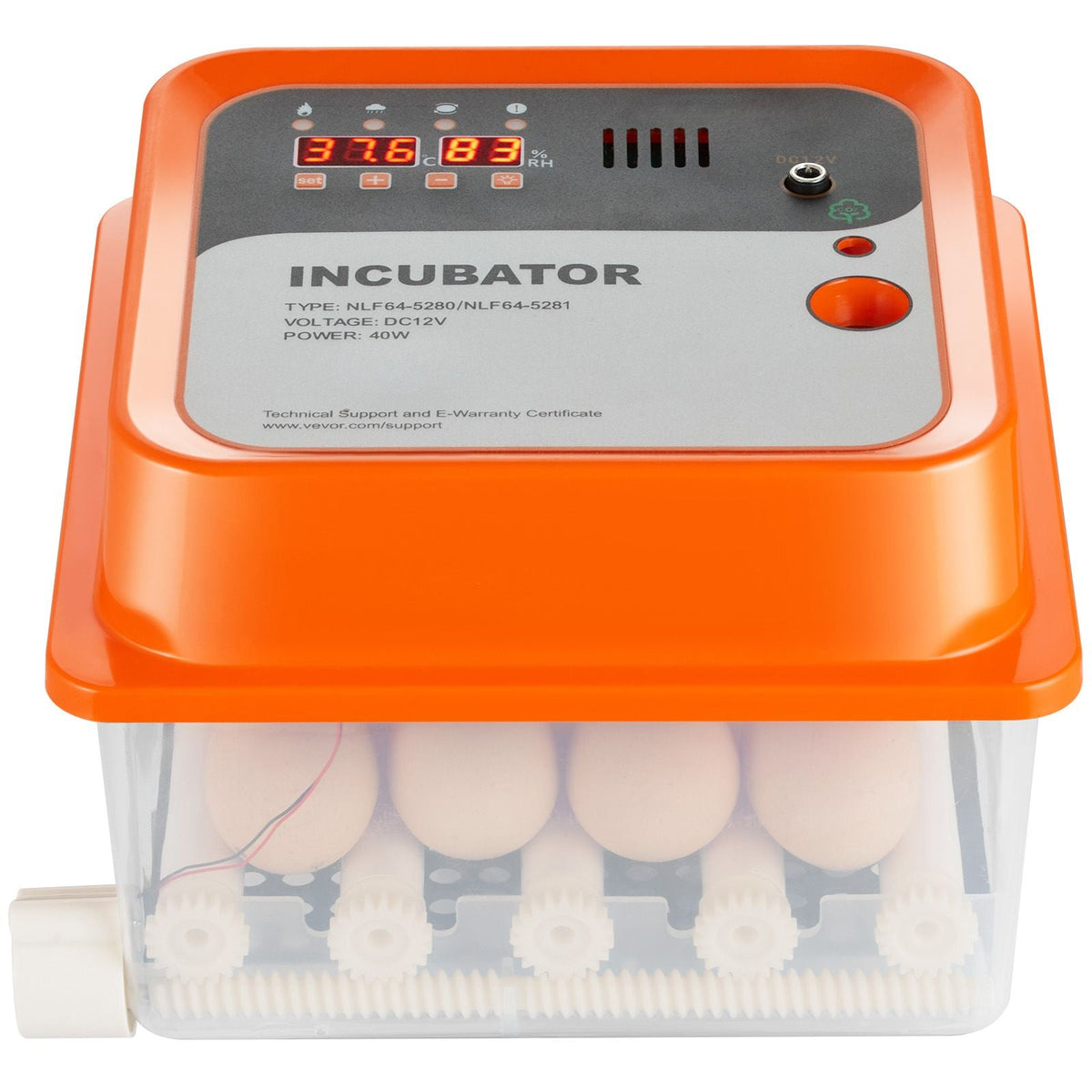 Egg Incubator, Incubators for Hatching Eggs, Automatic Egg Turner with with Temperature and Humidity Control, 12 Eggs Poultry Hatcher with ABS Transparent Shell for Chicken, Duck, Quail
