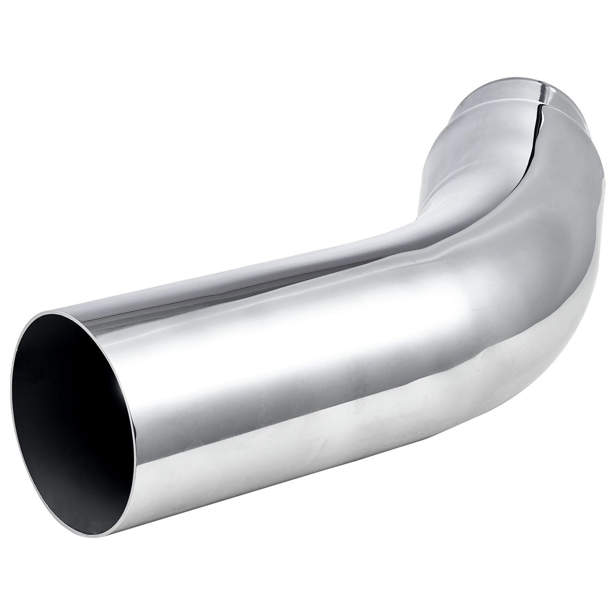 Elbow Exhaust Tip, 4 Inch Inlet, 5 Inch Outlet, 23 in Overall Length, Chrome Turn Down Exhaust Tip with Clamp for Truck, Sedan, Sports Car, SUV, Chrome Structure for High Temperature Resistance
