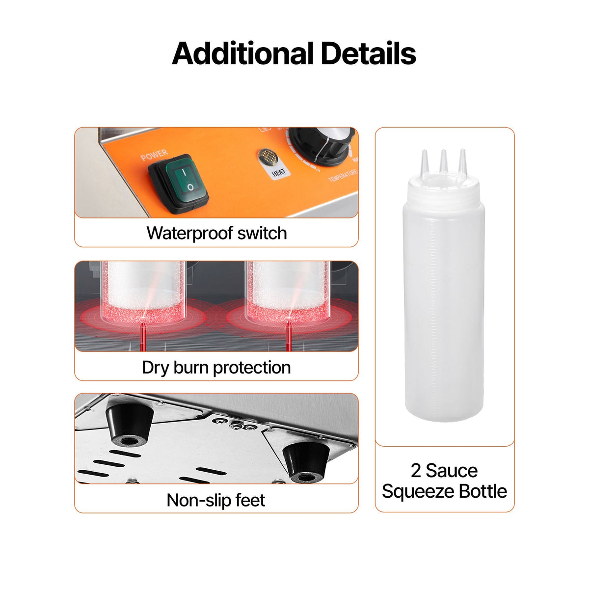Electric Bottle Warmer with Bottles, 0.8x2 LCommercial Cheese Dispenser, Hot Fudge Warmer 86-185 F Temp Adjustable, Plastic Double Bottles Nacho Cheese Warmer, for Hot Fudge Cheese Caramel
