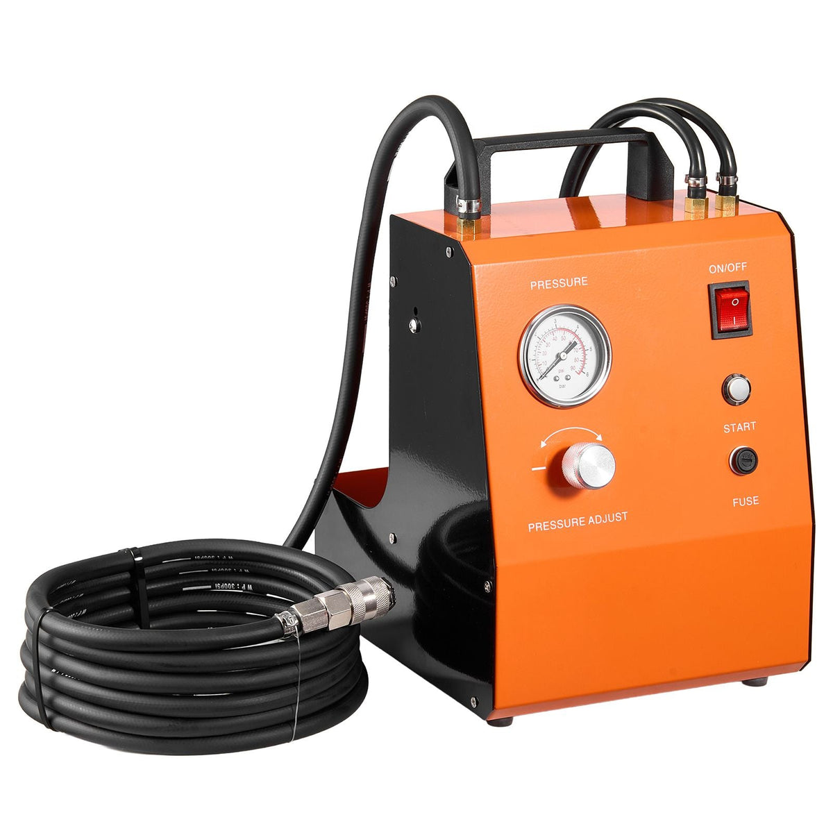 Electric Brake Bleeder Kit, Professional 110V Brake Master Cylinder Bleeder Kit with Pressure Gauge & Built-In Air Pump, Versatile Brake Bleeder Adapter Set for Both DC & AC Power