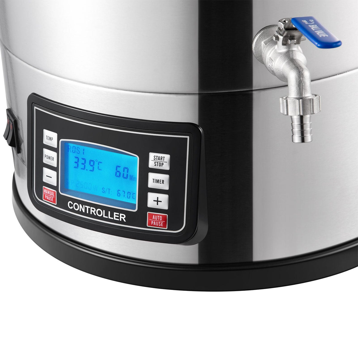 Electric Brewing System, 9.2 Gal/35 L Brewing Pot, All-in-One Home Beer Brewer with Pump, Mash Boil Device with Panel, Auto/Manual Mode 100-1800W Power 25-100 Celsius Temp 1-180 min Timer
