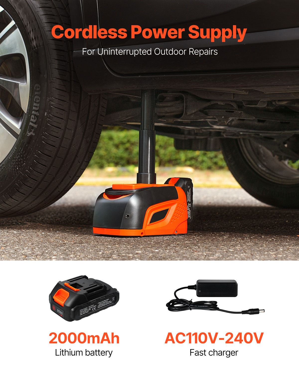 Electric Car Jack, 5 Tons /11000 lbs, Adjustable Electric Scissor Jack with High Load Capacity, Tire Change Replacement with LED Light & Remote Control, Portable Jack kit for Sedan, SUV, Truck
