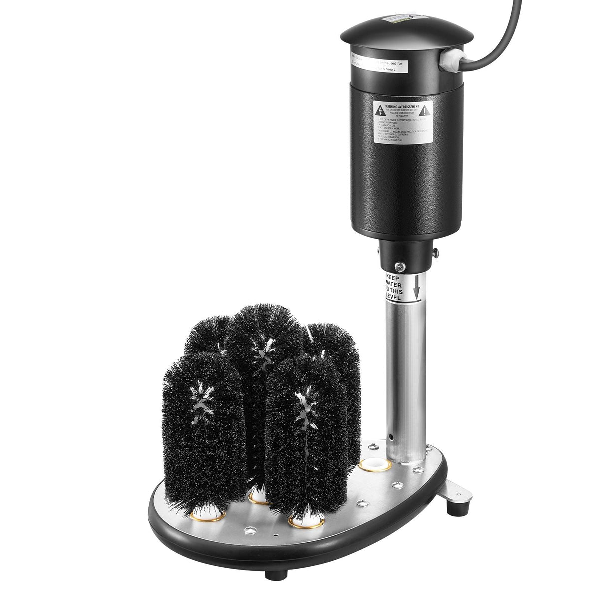 Electric Commercial Glass Washer, 5-Brush Bar Glass Cleaner, 1200 Cups/Hour Wine Glass Cleaning Machine, Bar Glass Washer for Champagne Glasses, Beer Cups, Mugs, Perfect for Bars and Cafes