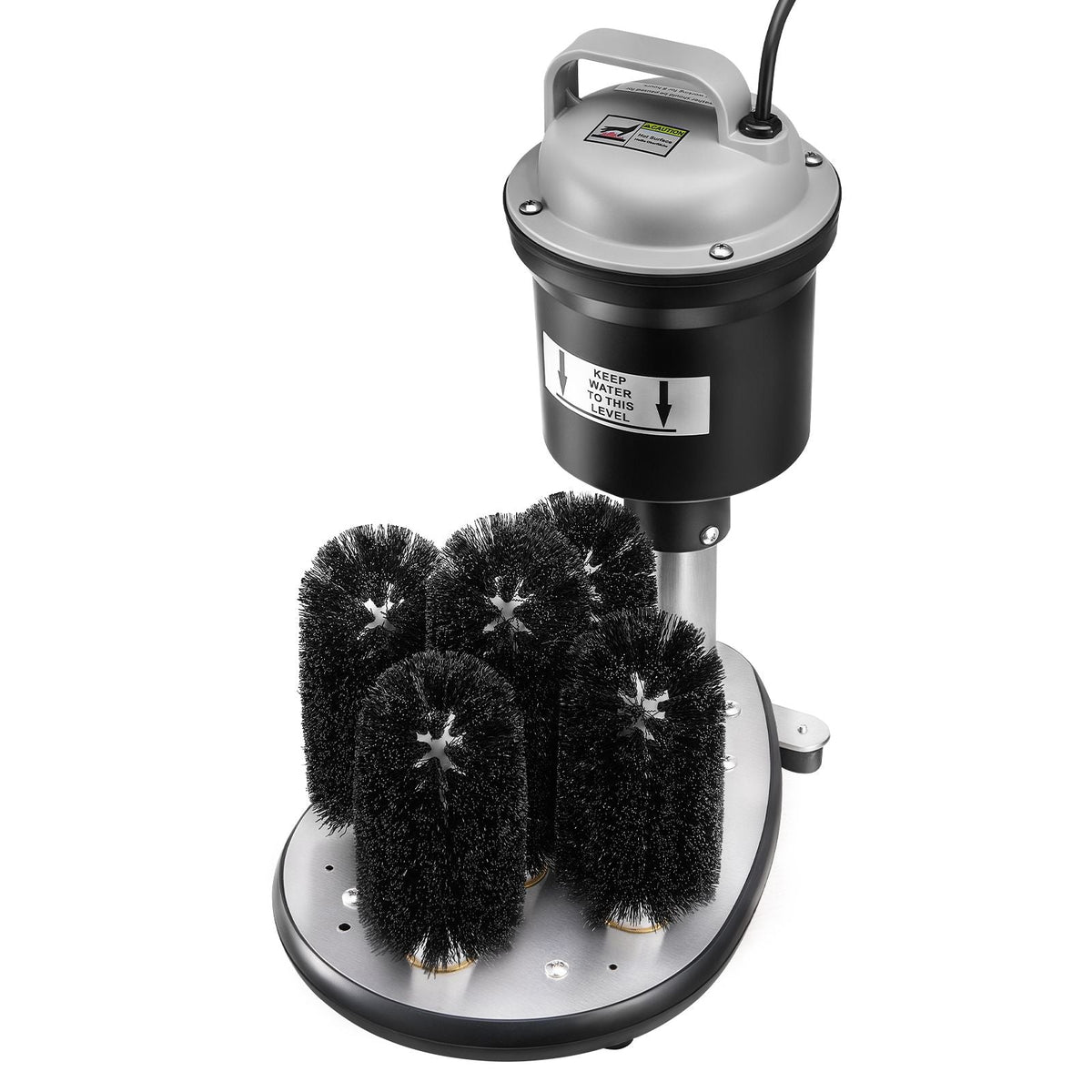 Electric Commercial Glass Washer, 5-Brush Bar Glass Cleaner, 1200 Cups/Hour Wine Glass Cleaning Machine, Bar Glass Washer for Champagne Glasses, Beer Cups, Mugs, Perfect for Bars and Cafes