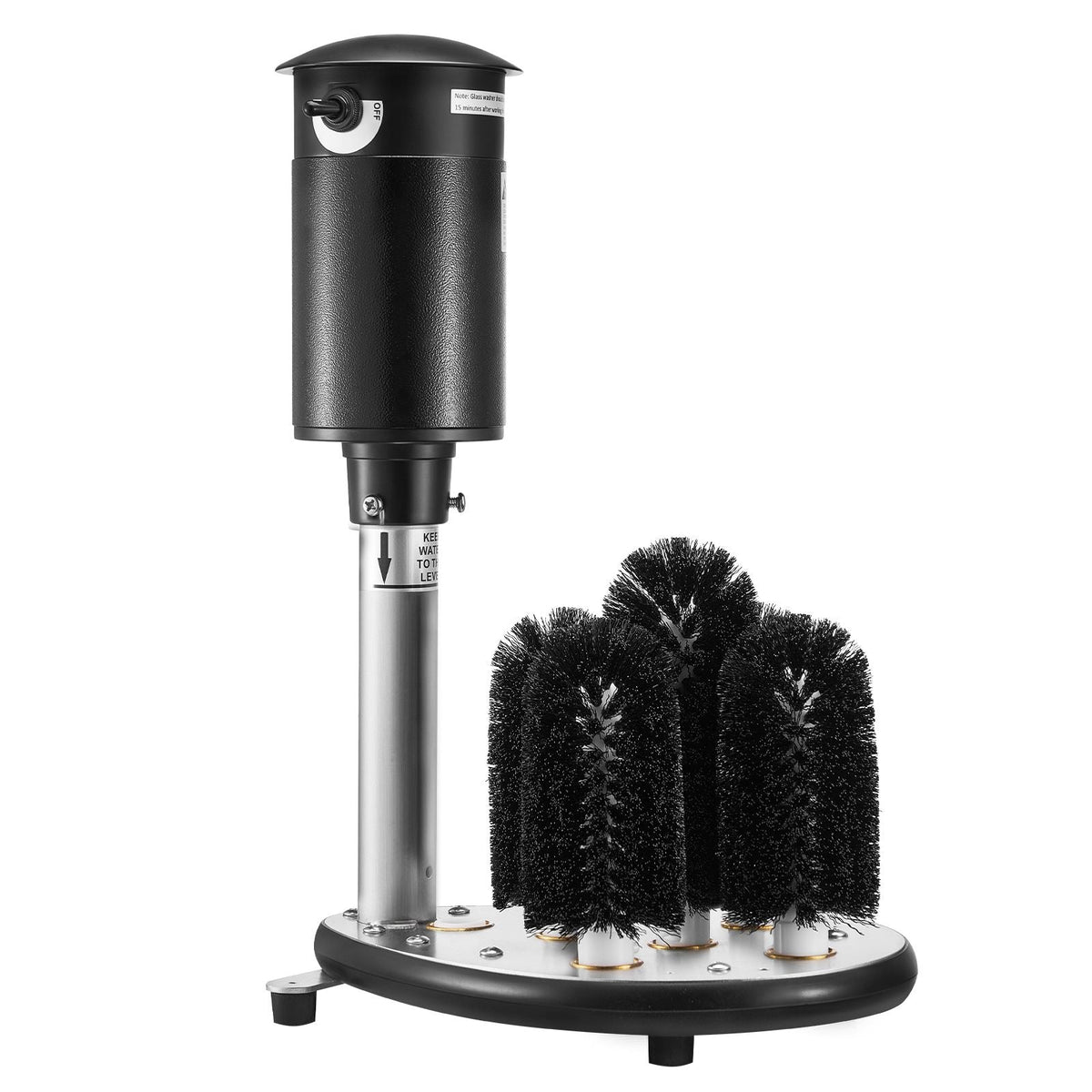 Electric Commercial Glass Washer, 5-Brush Bar Glass Cleaner, 1200 Cups/Hour Wine Glass Cleaning Machine, Bar Glass Washer for Champagne Glasses, Beer Cups, Mugs, Perfect for Bars and Cafes