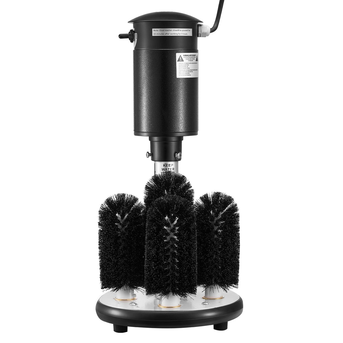 Electric Commercial Glass Washer, 5-Brush Bar Glass Cleaner, 1200 Cups/Hour Wine Glass Cleaning Machine, Bar Glass Washer for Champagne Glasses, Beer Cups, Mugs, Perfect for Bars and Cafes