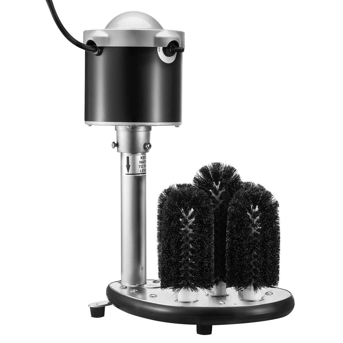 Electric Commercial Glass Washer, 5-Brush Bar Glass Cleaner, 600 Cups/Hour Wine Glass Cleaning Machine, Bar Glass Washer for Champagne Glasses, Beer Cups, Mugs, Perfect for Bars and Cafes