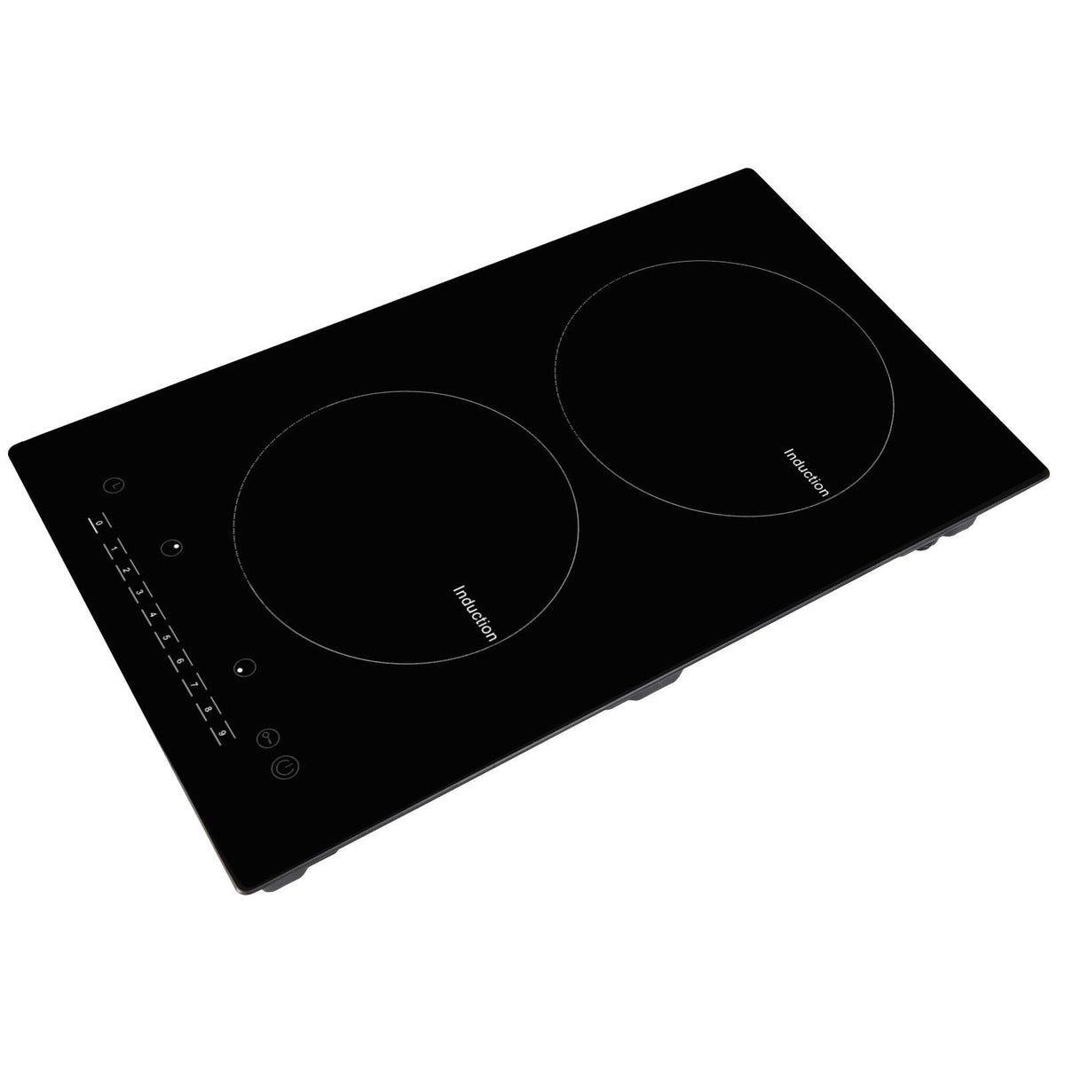 Electric Cooktop, 2 Burners, 12'' Induction Stove Top, Built-in Magnetic Cooktop 1800W, 9 Heating Level Multifunctional Burner, LED Touch Screen w/ Child Lock & Over-Temperature Protection