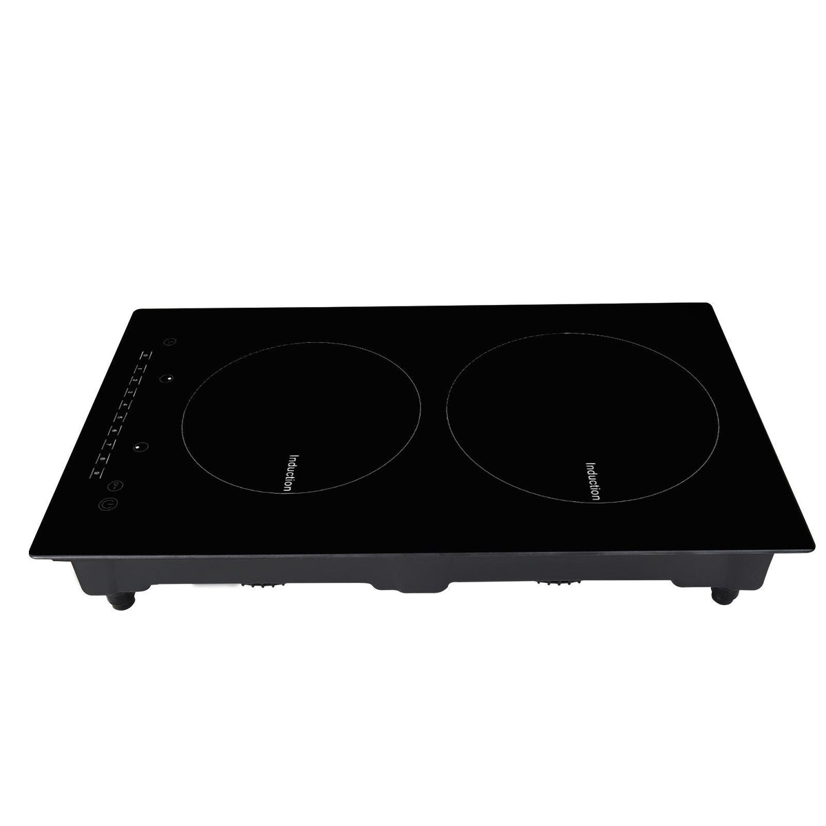 Electric Cooktop, 2 Burners, 12'' Induction Stove Top, Built-in Magnetic Cooktop 1800W, 9 Heating Level Multifunctional Burner, LED Touch Screen w/ Child Lock & Over-Temperature Protection