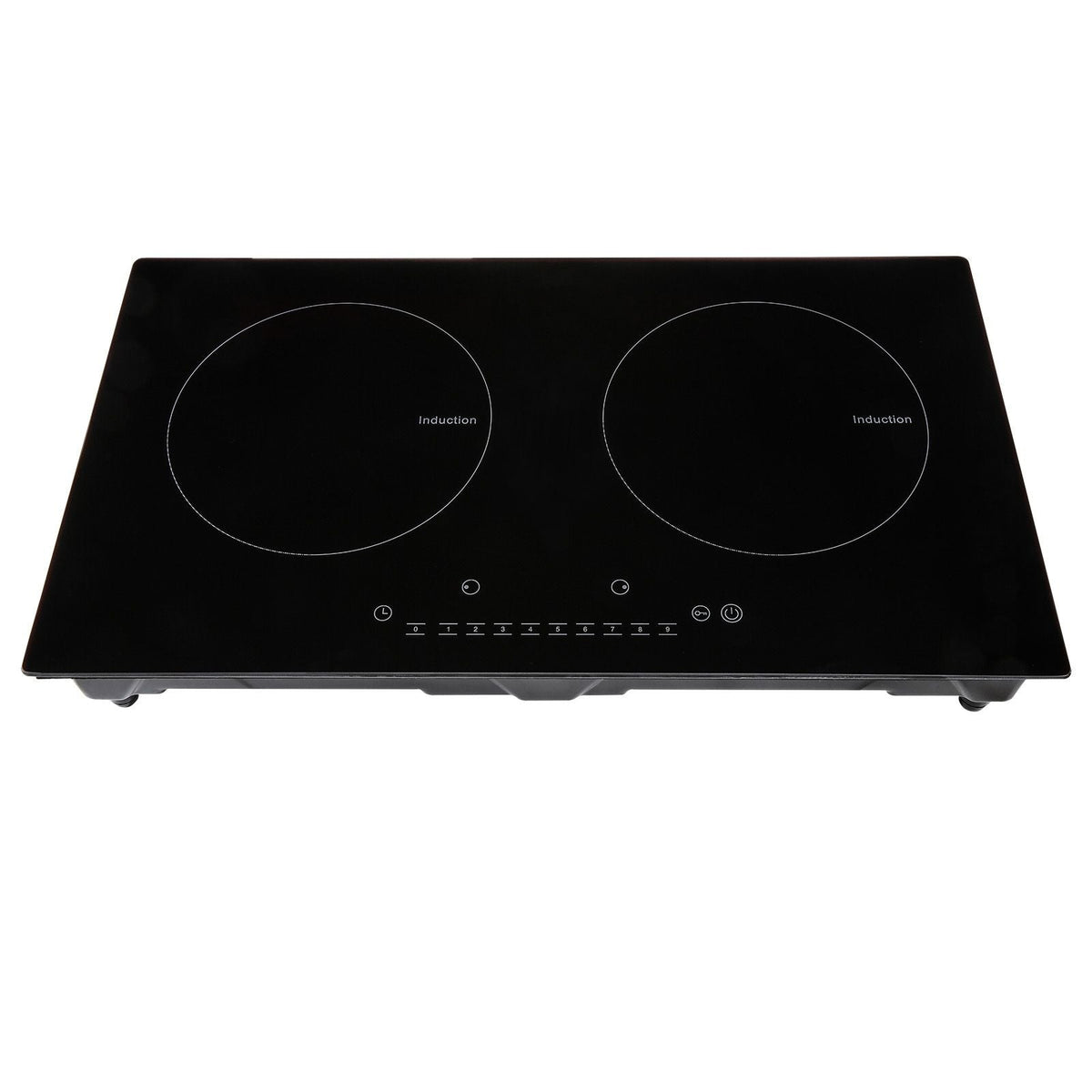 Electric Cooktop, 2 Burners, 24'' Induction Stove Top, Built-in Magnetic Cooktop 1800W, 9 Heating Level Multifunctional Burner, LED Touch Screen w/ Child Lock & Over-Temperature Protection