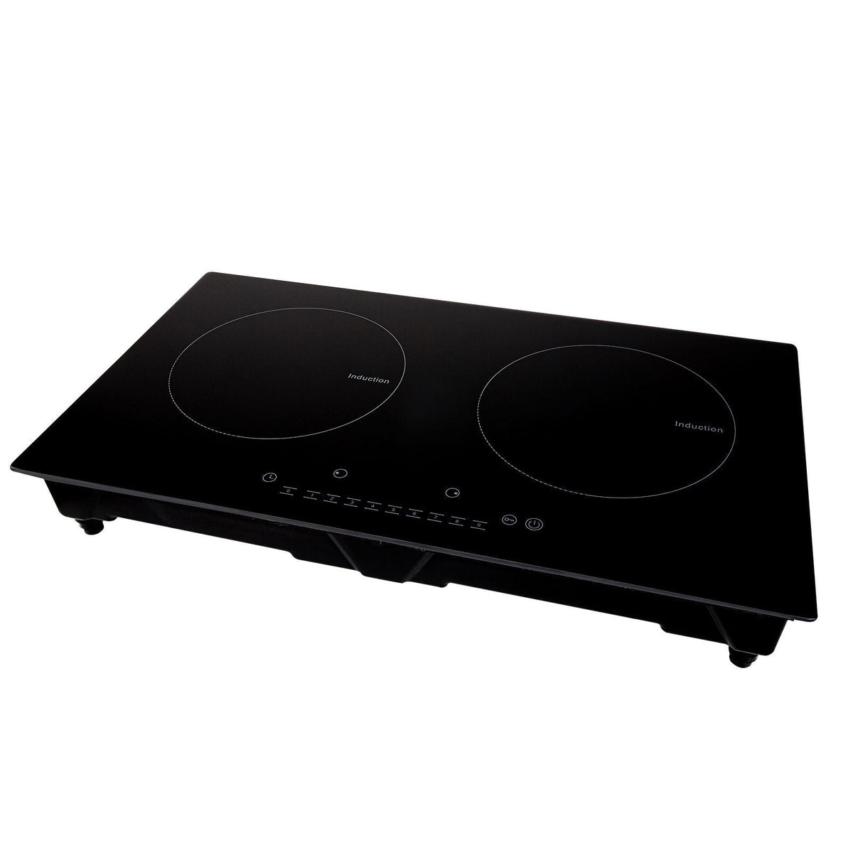Electric Cooktop, 2 Burners, 24'' Induction Stove Top, Built-in Magnetic Cooktop 1800W, 9 Heating Level Multifunctional Burner, LED Touch Screen w/ Child Lock & Over-Temperature Protection