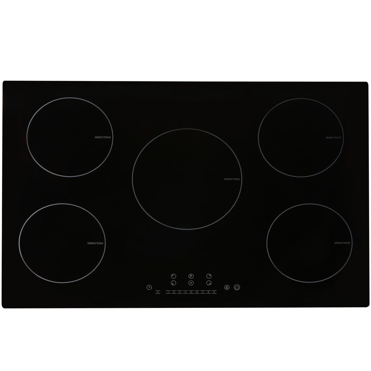 Electric Cooktop, 5 Burners, 30'' Induction Stove Top, Built-in Magnetic Cooktop 9200W, 9 Heating Level Multifunctional Burner, LED Touch Screen w/ Child Lock & Over-Temperature Protection