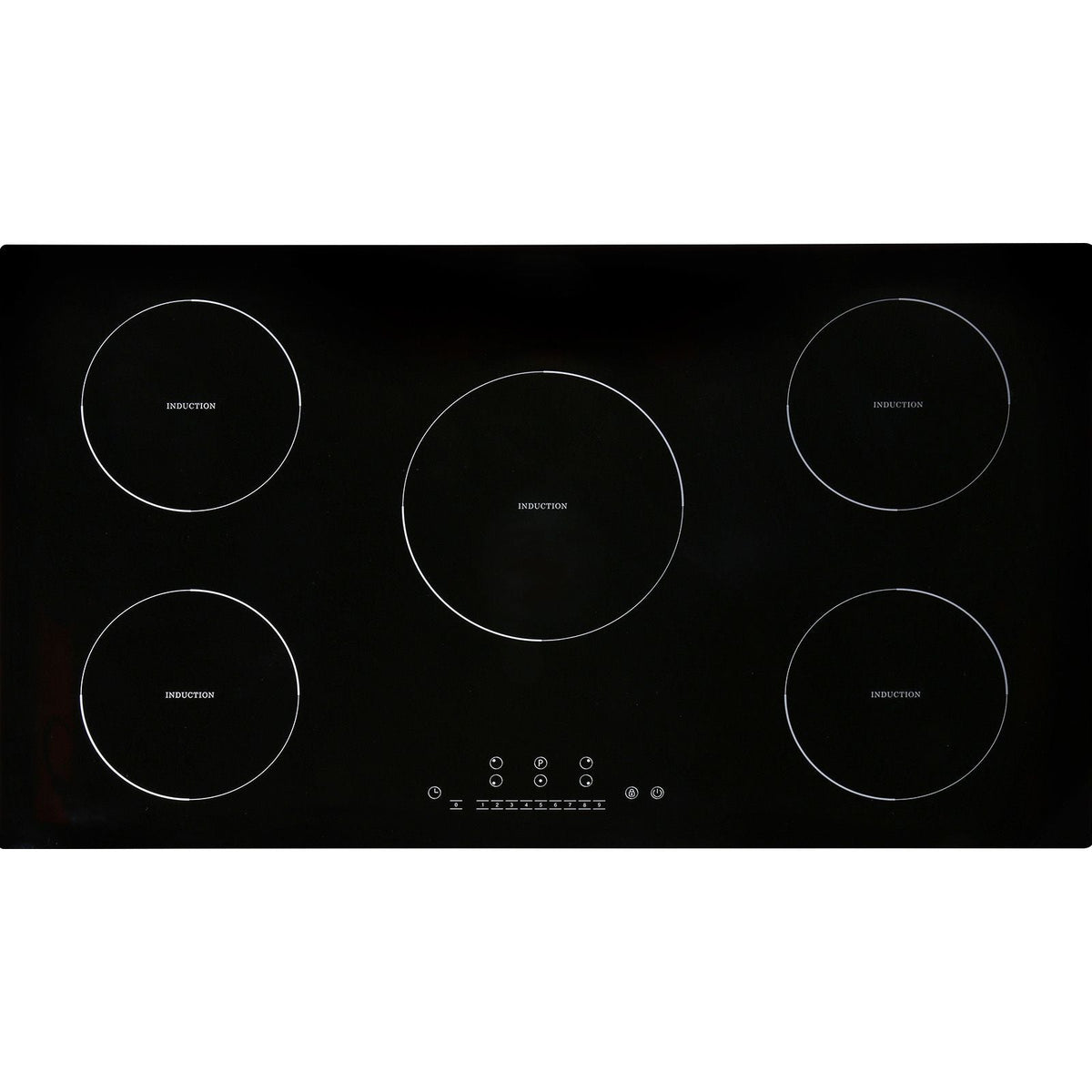 Electric Cooktop, 5 Burners, 36'' Induction Stove Top, Built-in Magnetic Cooktop 9200W, 9 Heating Level Multifunctional Burner, LED Touch Screen w/ Child Lock & Over-Temperature Protection