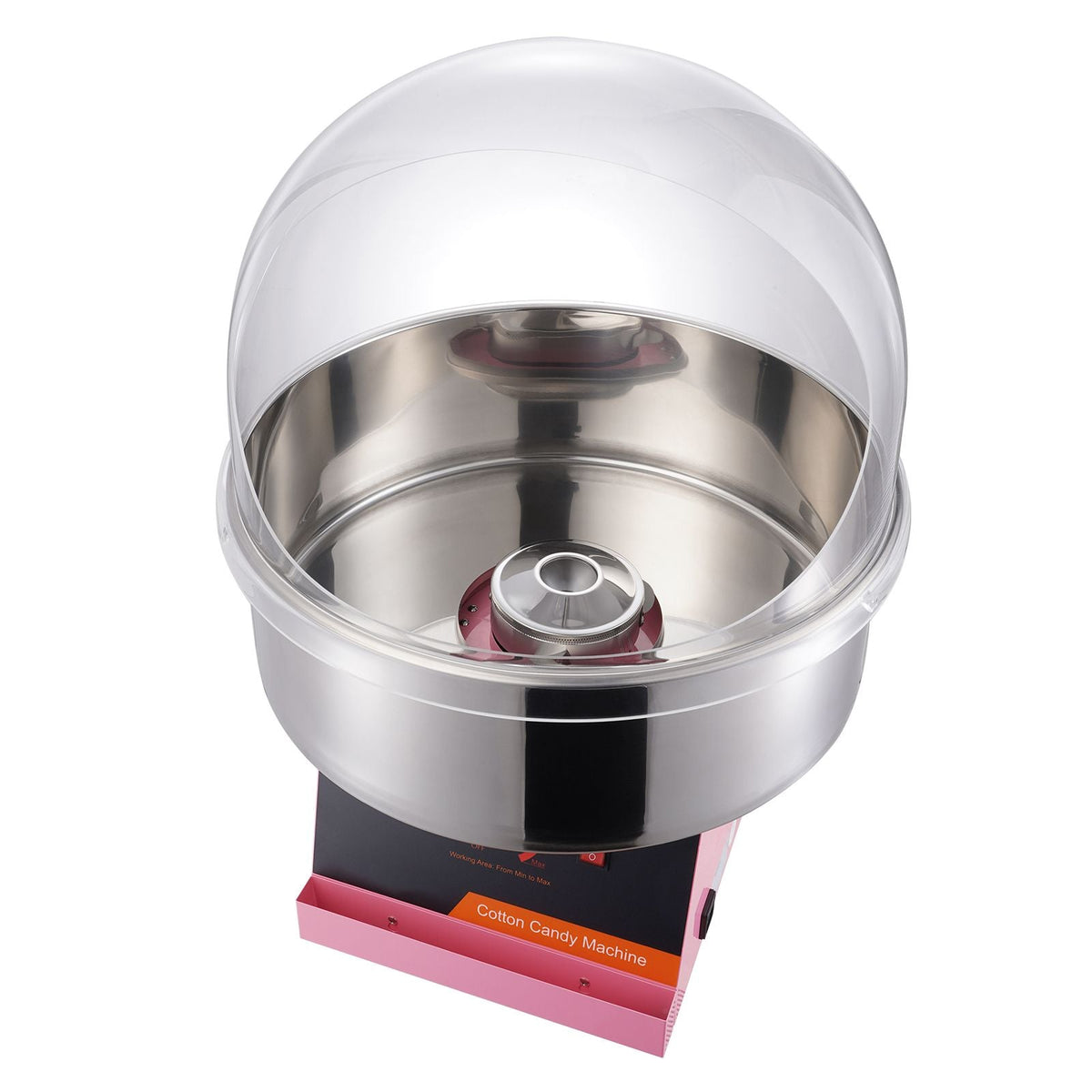 Electric Cotton Candy Machine, 1000W Candy Floss Maker, Commercial Cotton Candy Machine with Cover, Stainless Steel Bowl, and Sugar Scoop, Perfect for Home Kids Birthday, Family Party (Pink)
