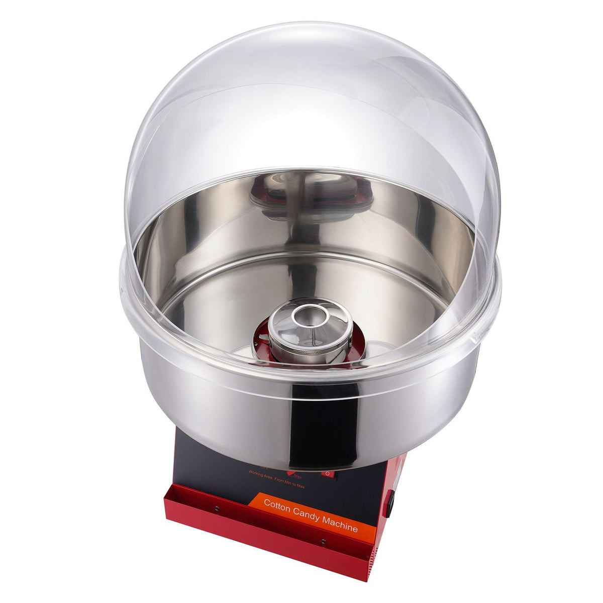 Electric Cotton Candy Machine, 1000W Candy Floss Maker, Commercial Cotton Candy Machine with Cover, Stainless Steel Bowl, and Sugar Scoop, Perfect for Home Kids Birthday, Family Party (Red)