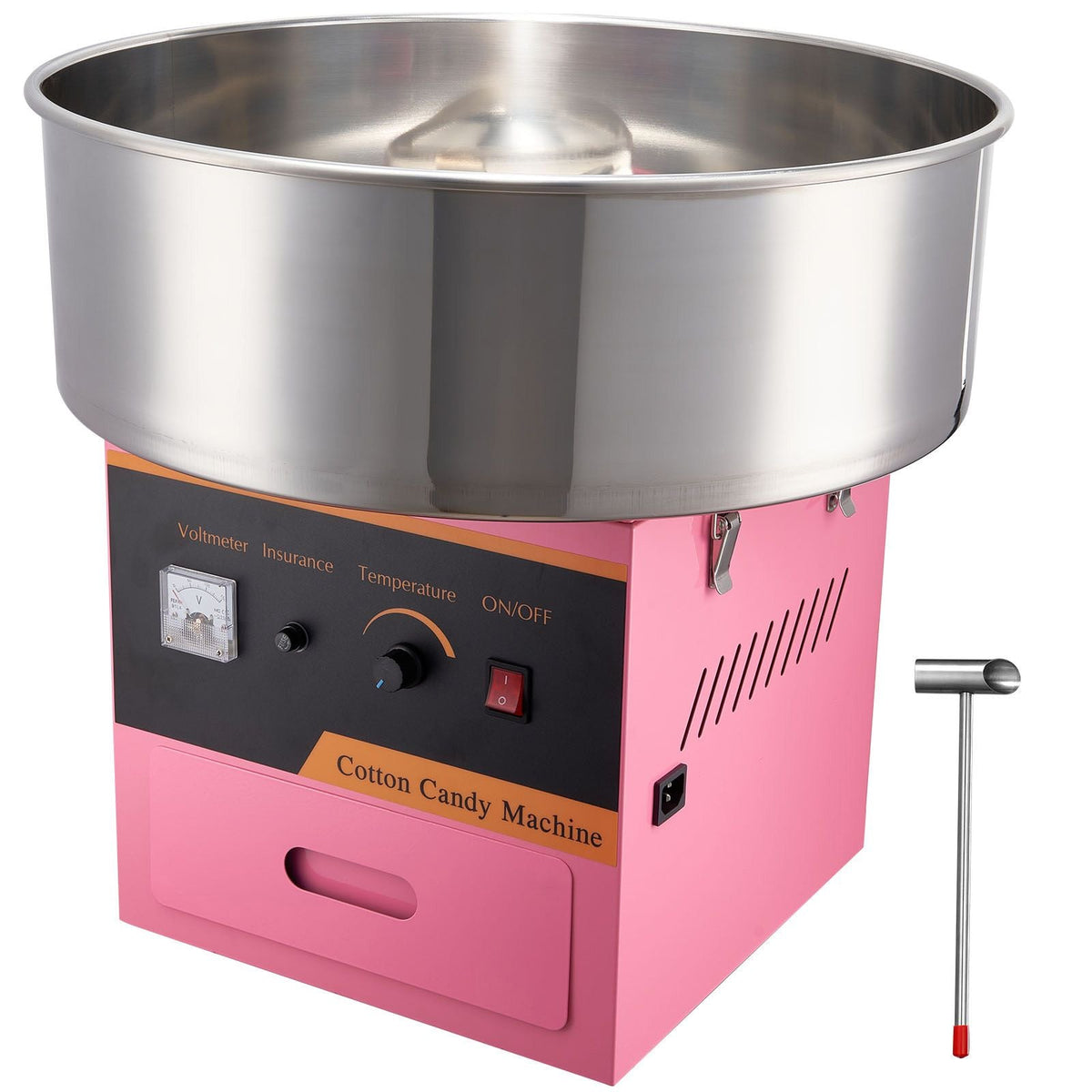 Electric Cotton Candy Machine, 1000W Candy Floss Maker, Commercial Cotton Candy Machine with Stainless Steel Bowl, Sugar Scoop, and Cover, Perfect for Home Kids Birthday, Family Party Pink