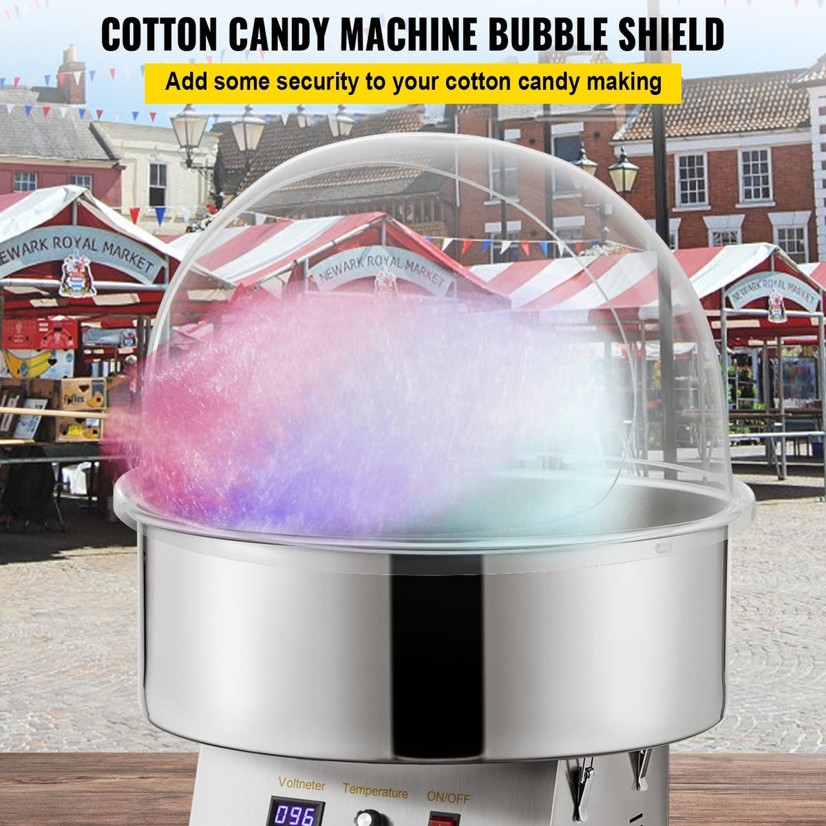 Electric Cotton Candy Machine, 1000W Candy Floss Maker, Commercial Cotton Candy Machine with Stainless Steel Bowl, Sugar Scoop, and Cover, Perfect for Home Kids Birthday, Family Party Pink