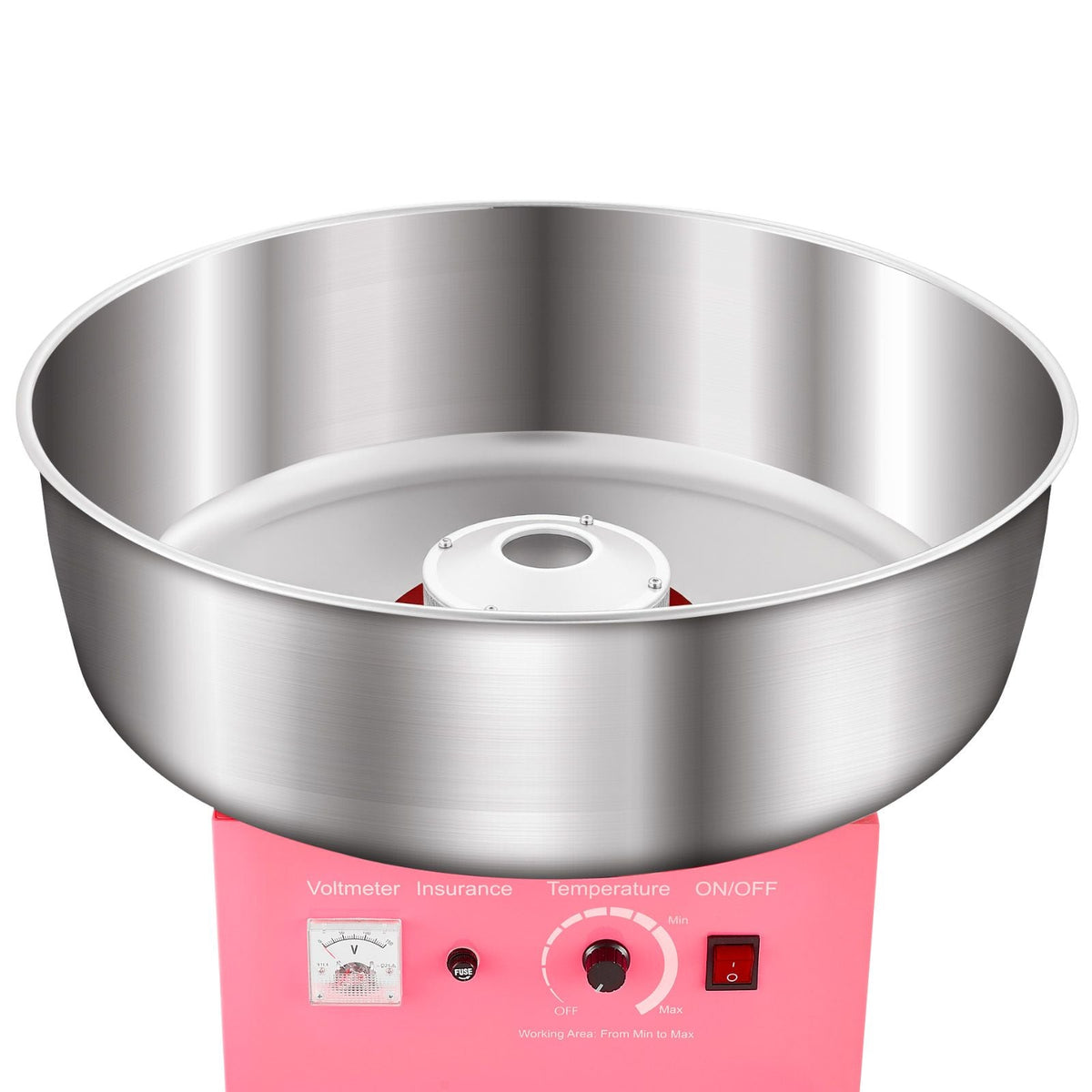 Electric Cotton Candy Machine, 1000W Commercial Candy Floss Maker with 20.5 in Stainless Steel Bowl, Sugar Scoop, and Drawer, Easy Home Use, Perfect for Kids Birthday, Family Party, Pink